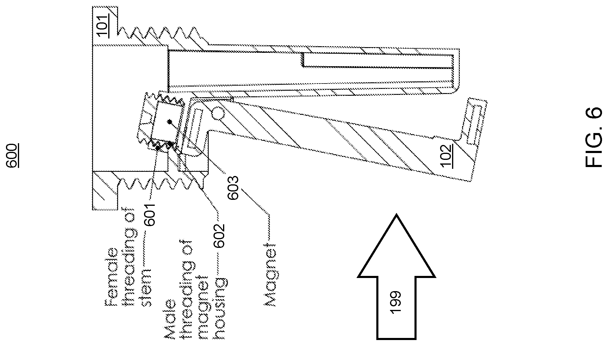 Patent US12092500 Figure 6 – Fluid flow detection device