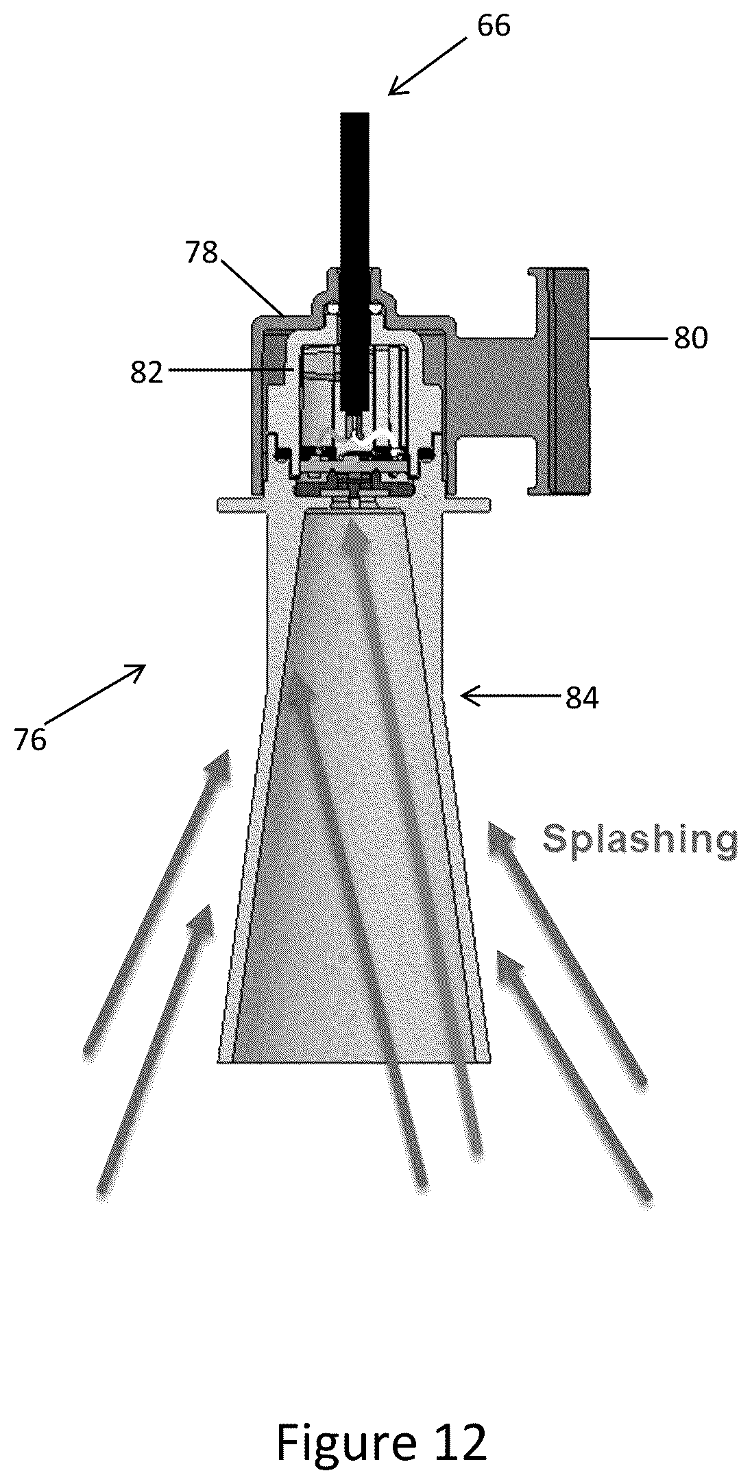 Patent US12092506 Figure 12 – Sump pump system, including water level sensor shield