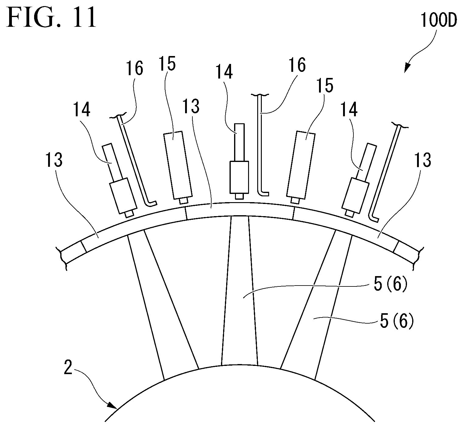 Patent US12092511 Figure 9 – Blade vibration monitoring device, blade vibration monitoring system, moving blade, and rotary machine