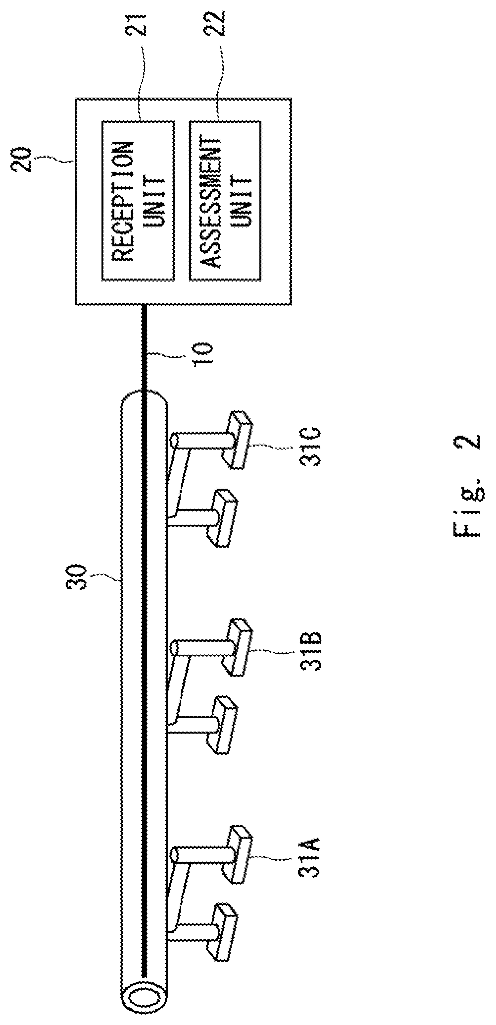 Patent US12092514 Figure 2 – Optical fiber sensing system, optical fiber sensing device, and method for detecting pipe deterioration