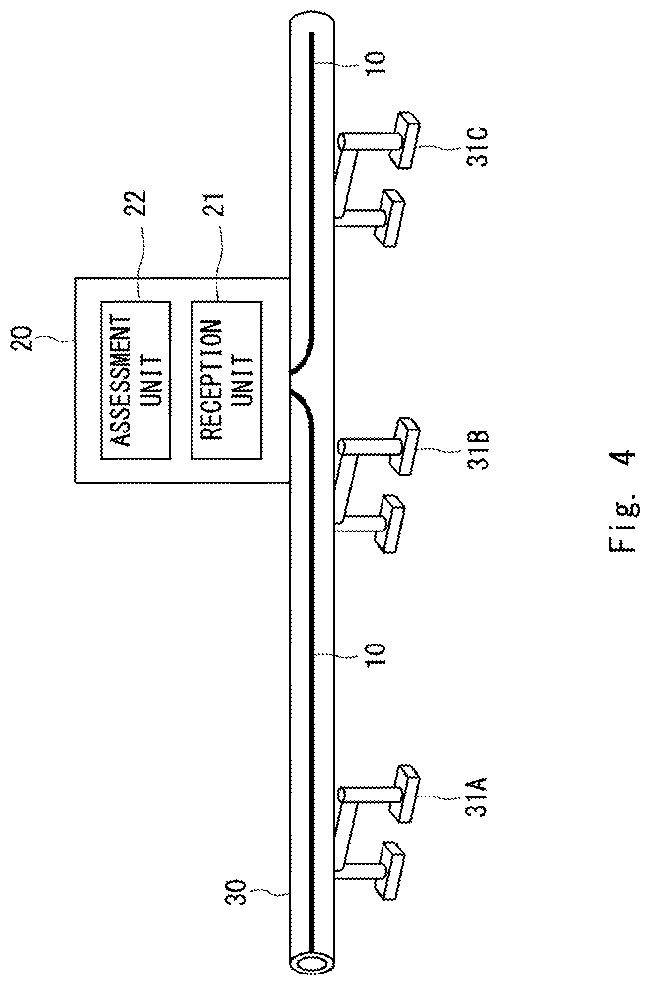 Patent US12092514 Figure 4 – Optical fiber sensing system, optical fiber sensing device, and method for detecting pipe deterioration