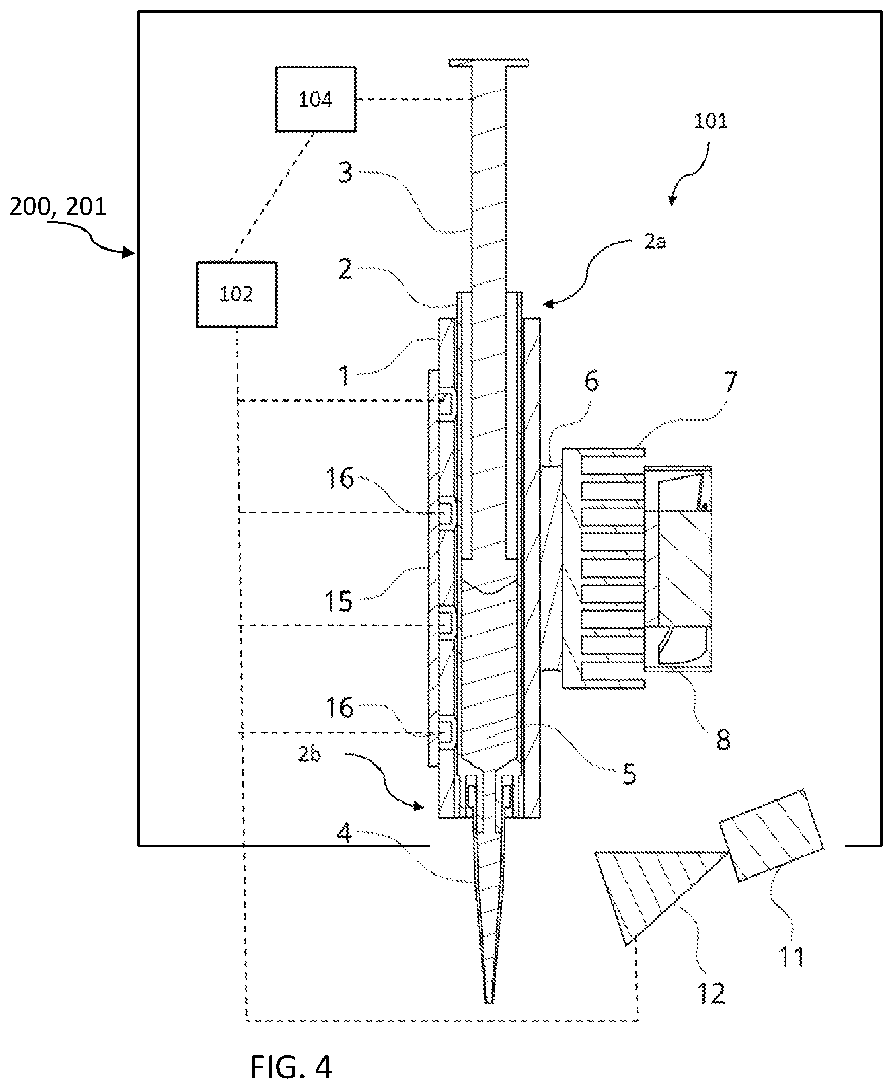 Patent US12092530 Figure 4 – Material cartridge arrangement for a dispensing system
