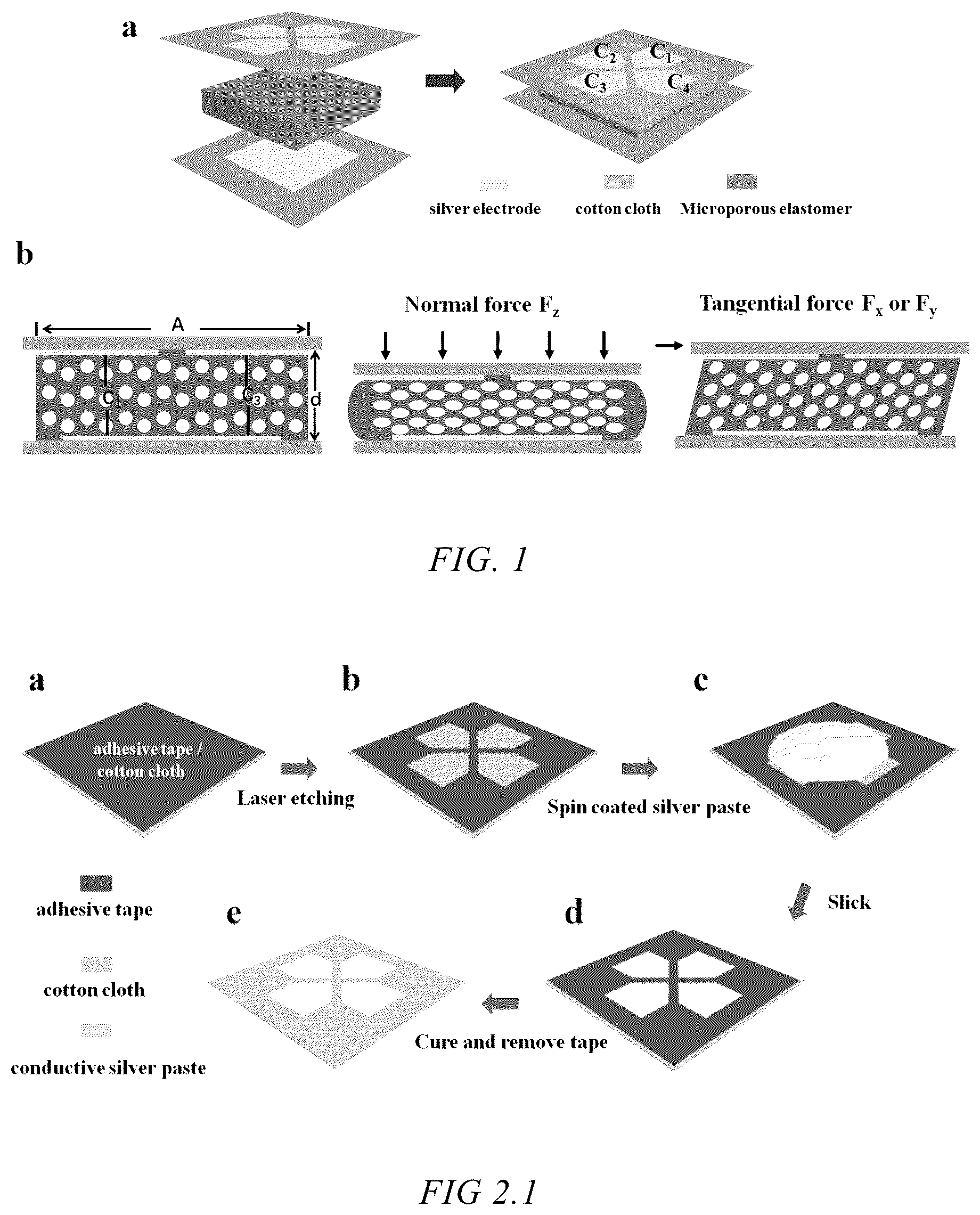 Patent US12092543 — Three-dimensional force flexible tactile sensor and preparation method and decoupling method thereof — Figure 1