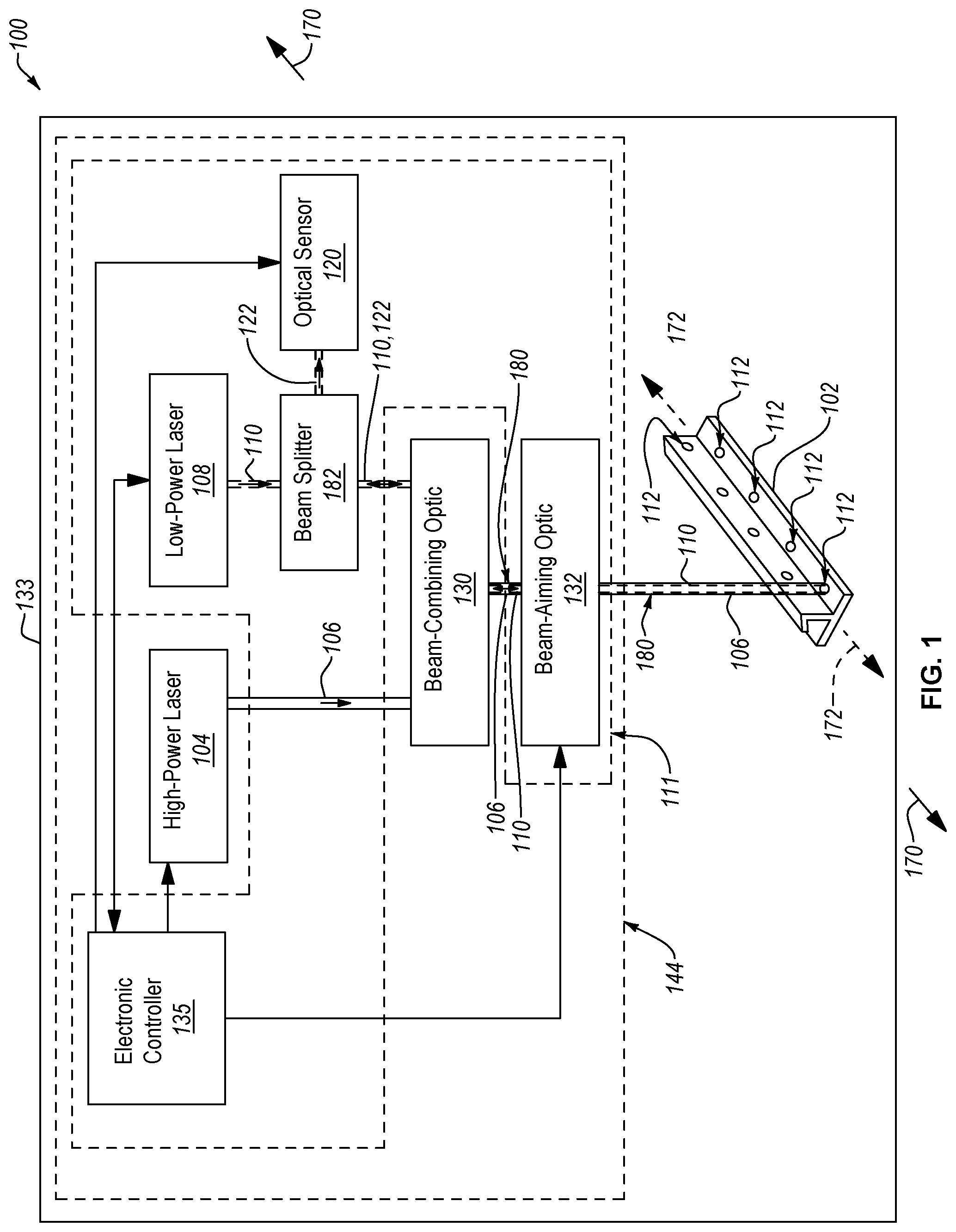 Patent US12092581 Figure 1 – Laser bond inspection system and method