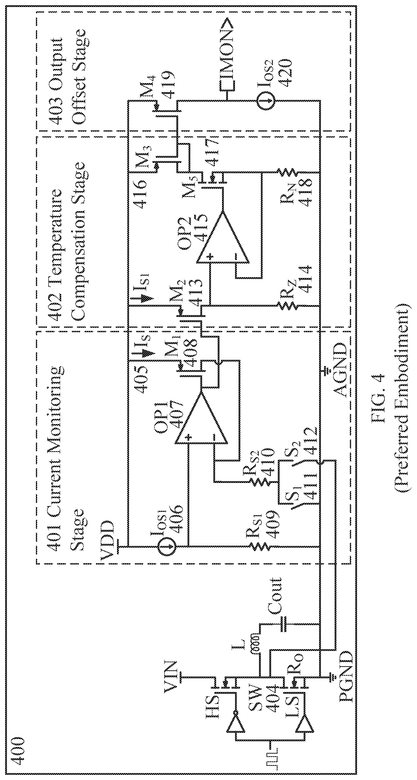 Patent US12092666 Figure 4 – Method of current monitoring with temperature compensation