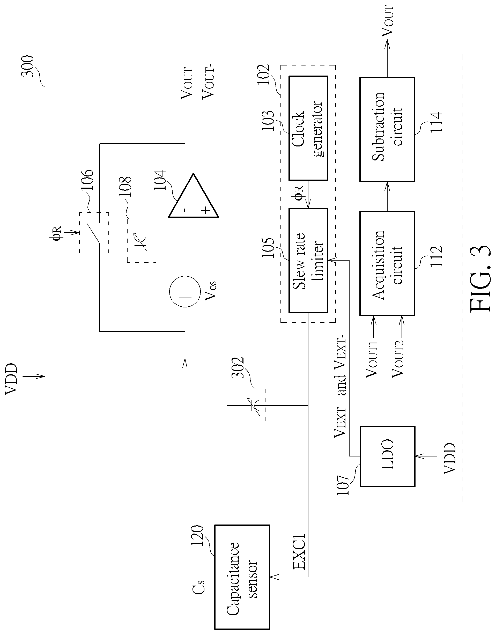 Patent US12092672 Figure 3 – Capacitance measurement circuit