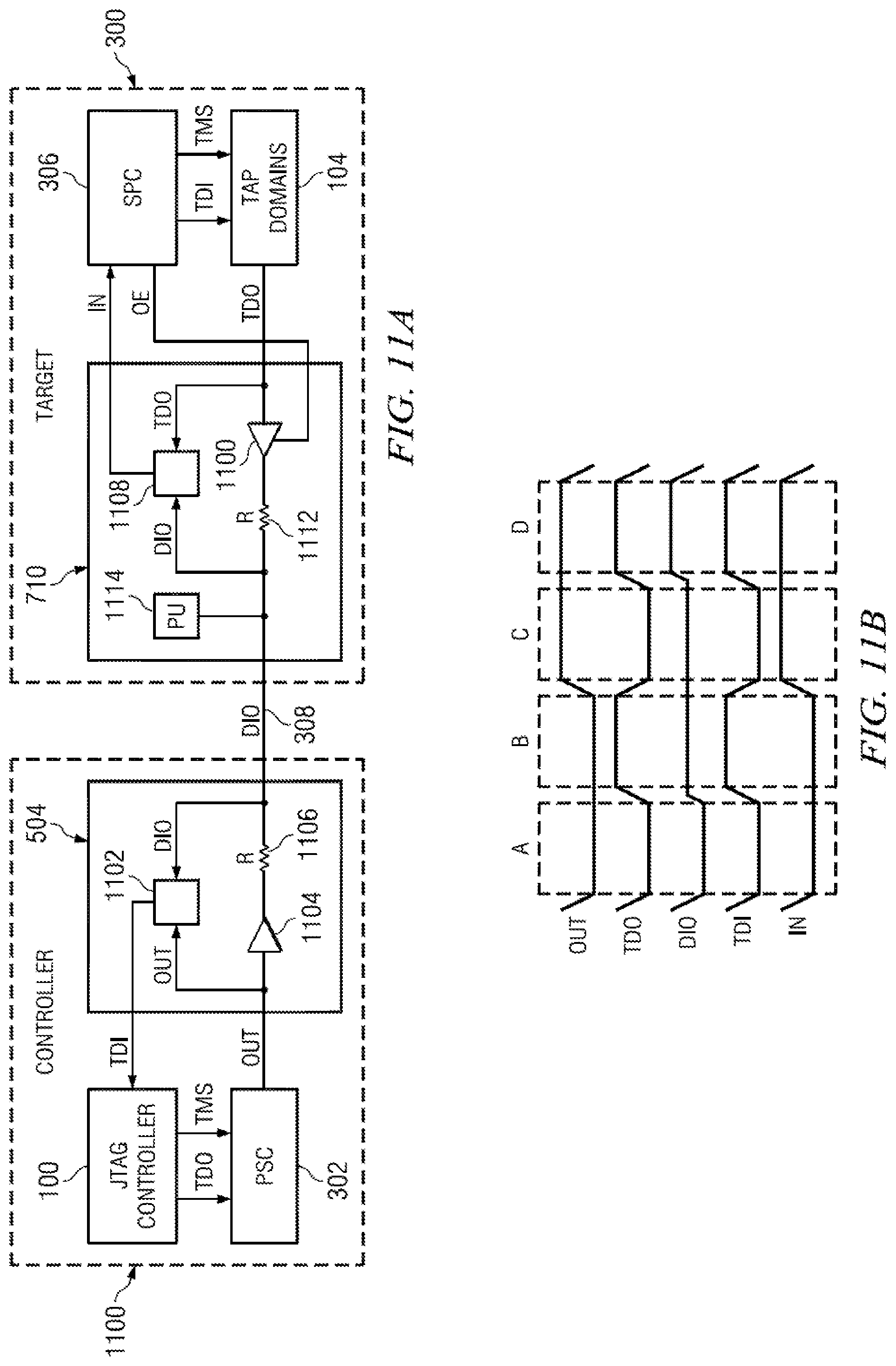 Patent US12092687 Figure 10 – Selectable JTAG or trace access with data store and output