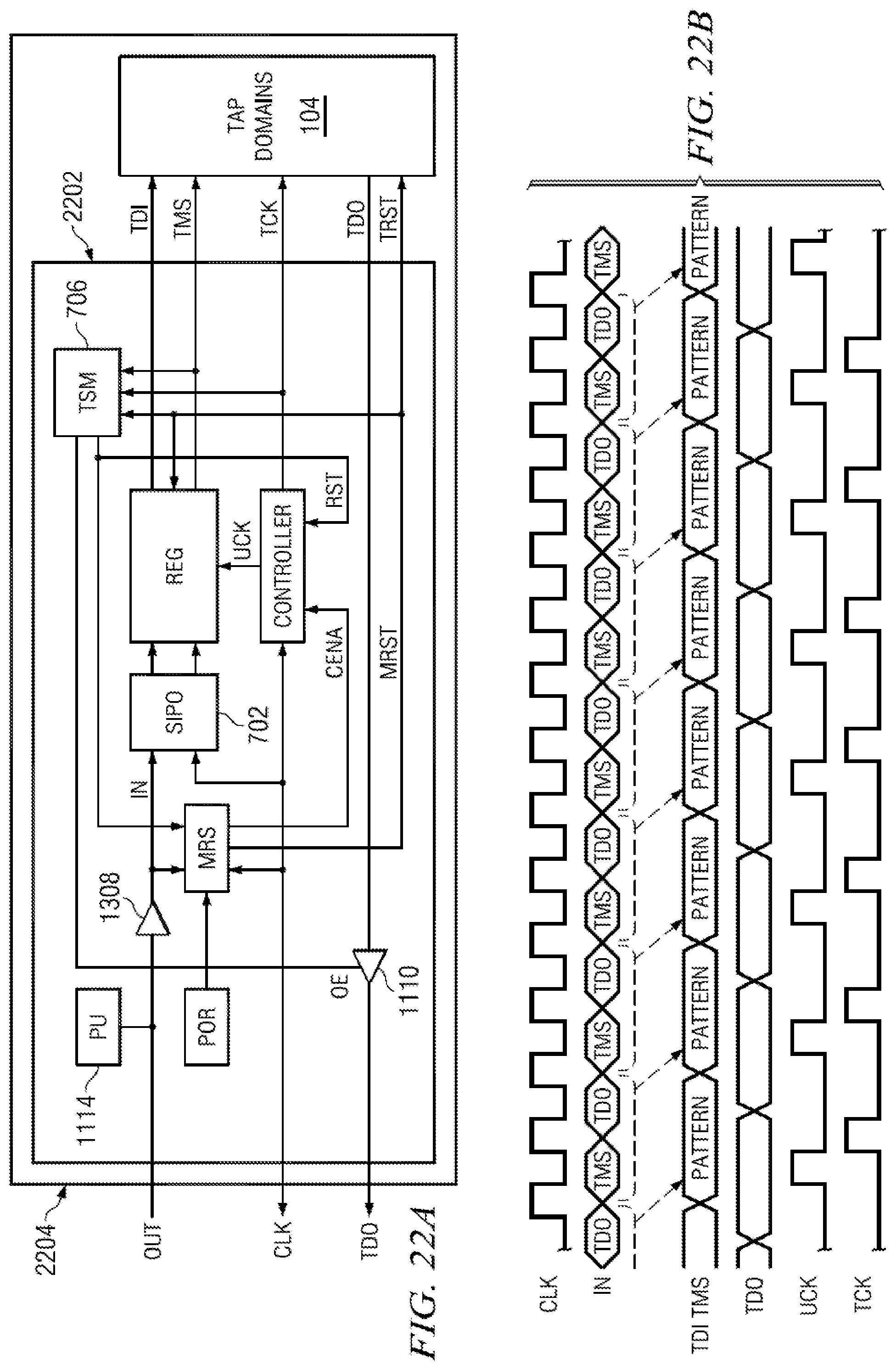 Patent US12092687 Figure 18 – Selectable JTAG or trace access with data store and output