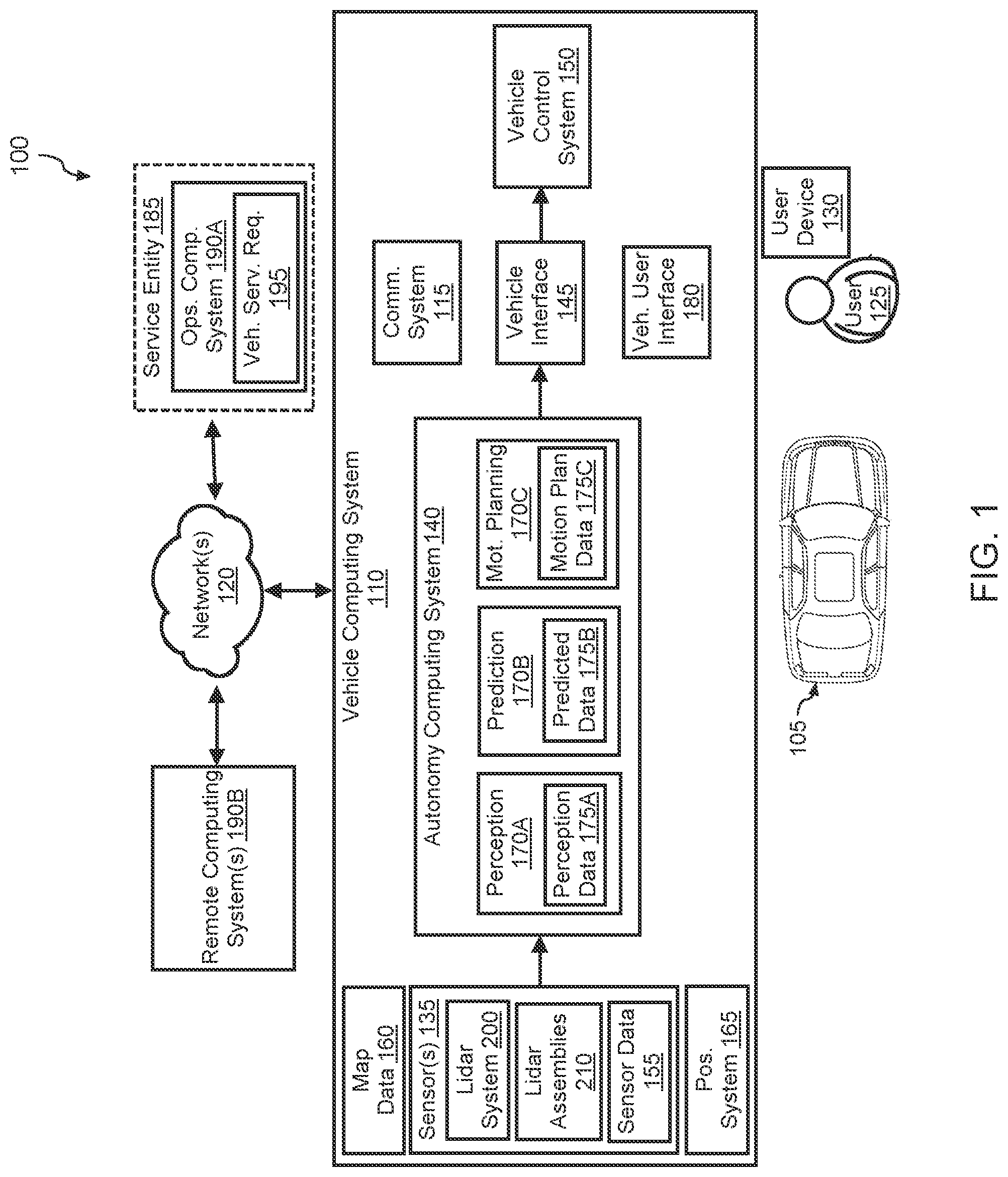 Patent US12092744 Figure 1 – Light detection and ranging (LIDAR) assembly having a switchable mirror
