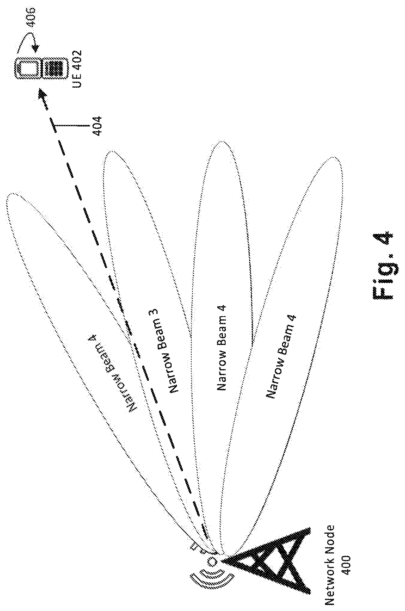 Patent US12092749 Figure 4 – Multi-stage positioning reference signal (PRS) mechanism for downlink angle of departure (DL-AoD) positioning