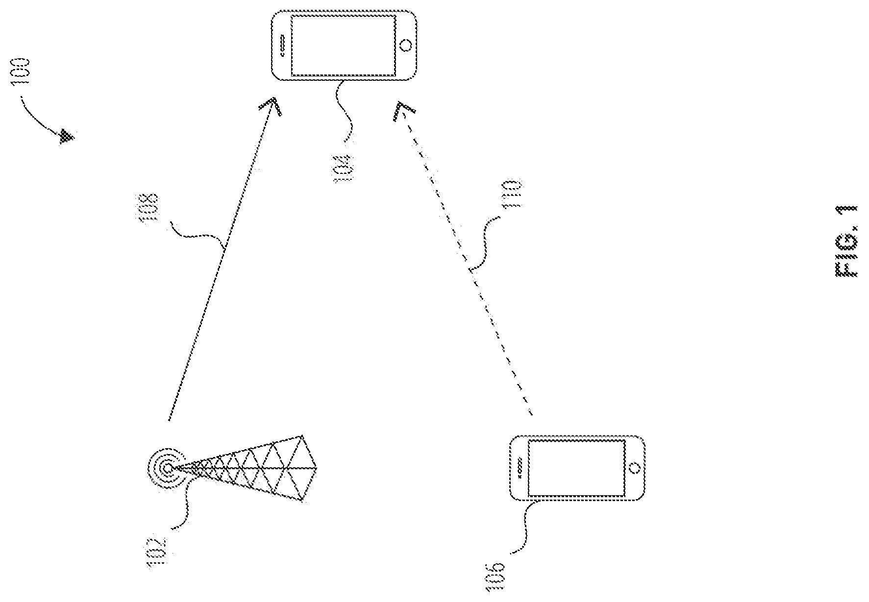 Patent US12092750 Figure 1 – Determining a position of a target UE using assisting UE signaling