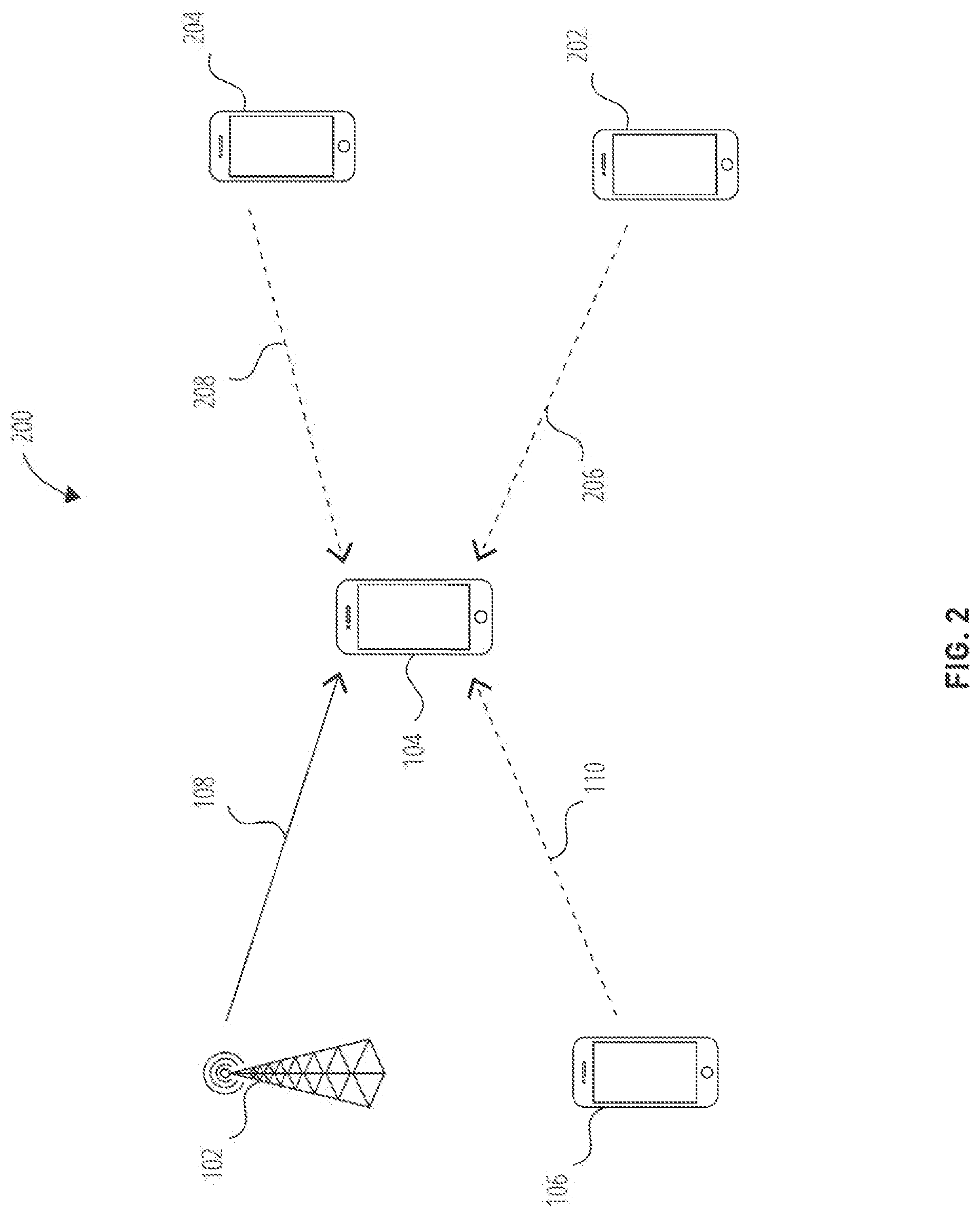 Patent US12092750 Figure 2 – Determining a position of a target UE using assisting UE signaling