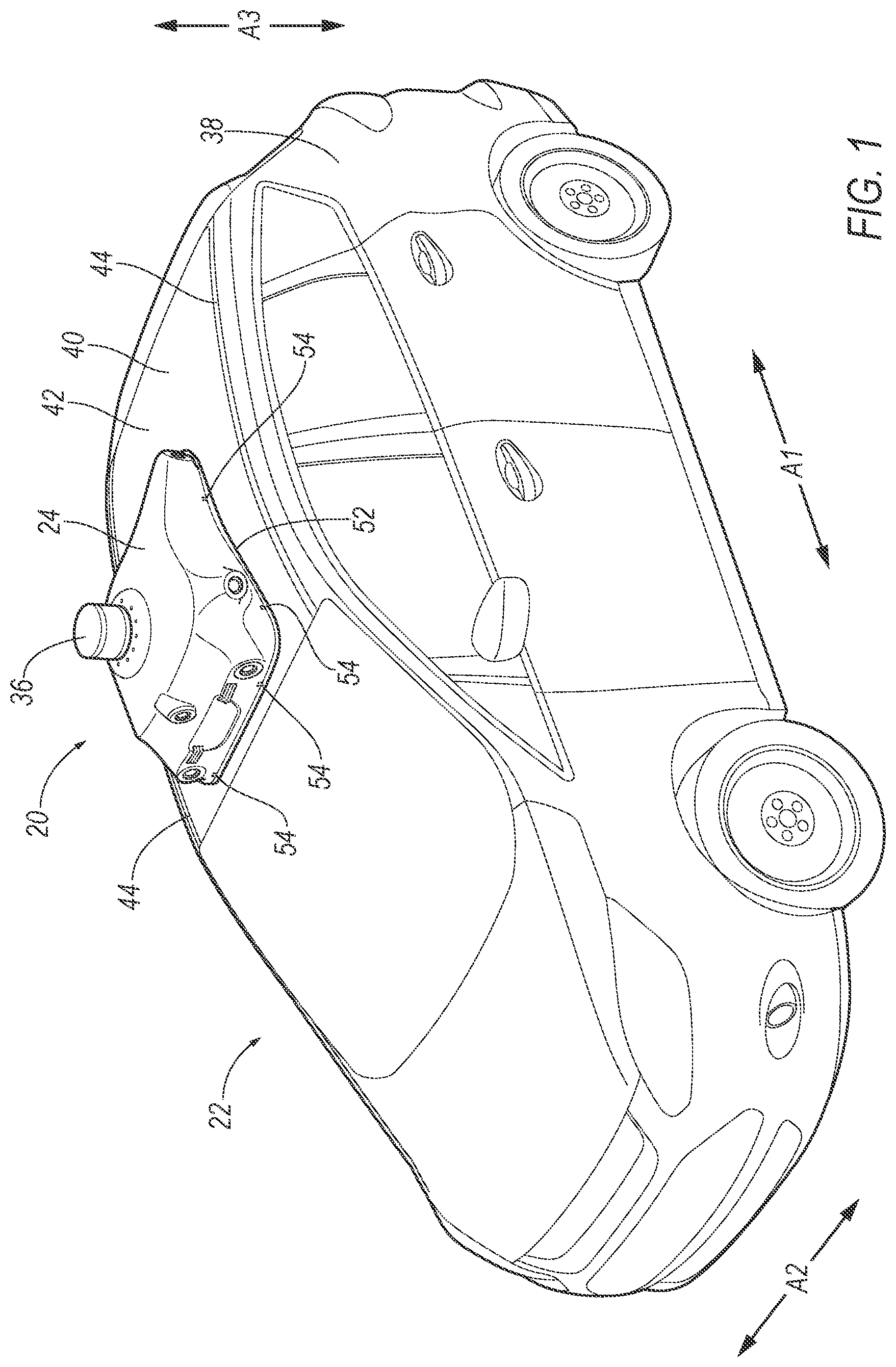 Patent US12092761 Figure 1 – Sensor assembly with drain channel