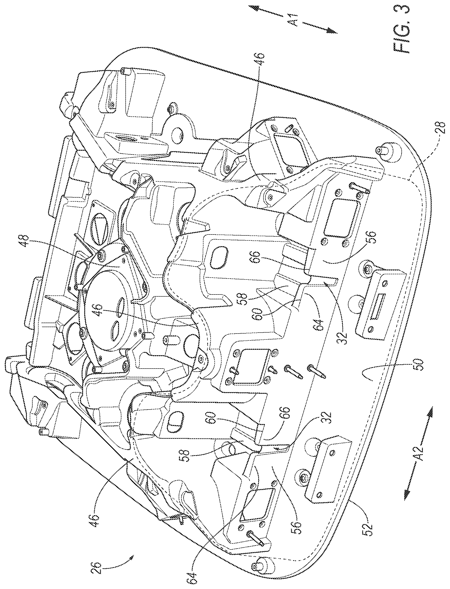Patent US12092761 Figure 3 – Sensor assembly with drain channel
