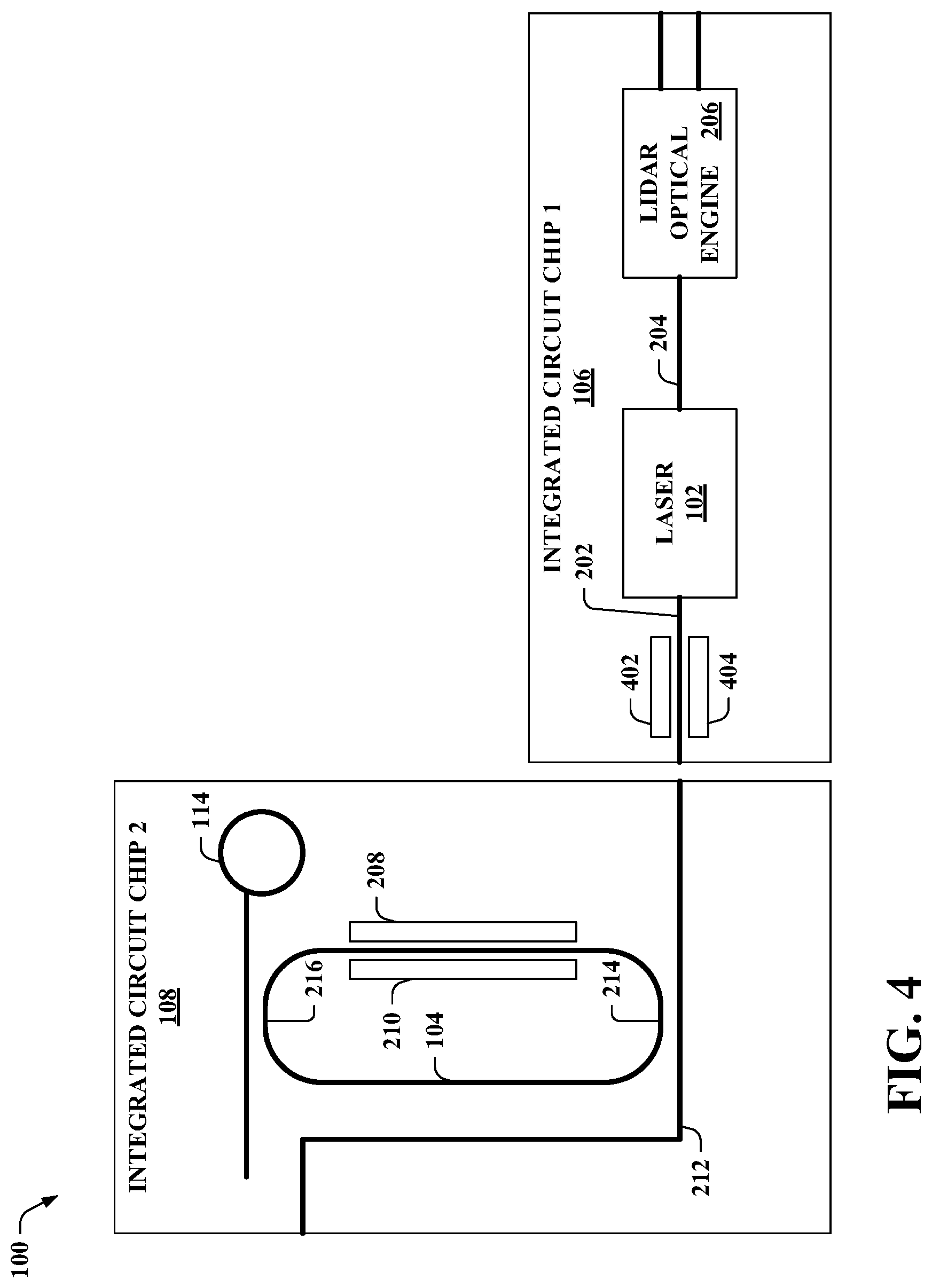 Patent US12092766 Figure 4 – Injection locked on-chip laser to external on-chip resonator