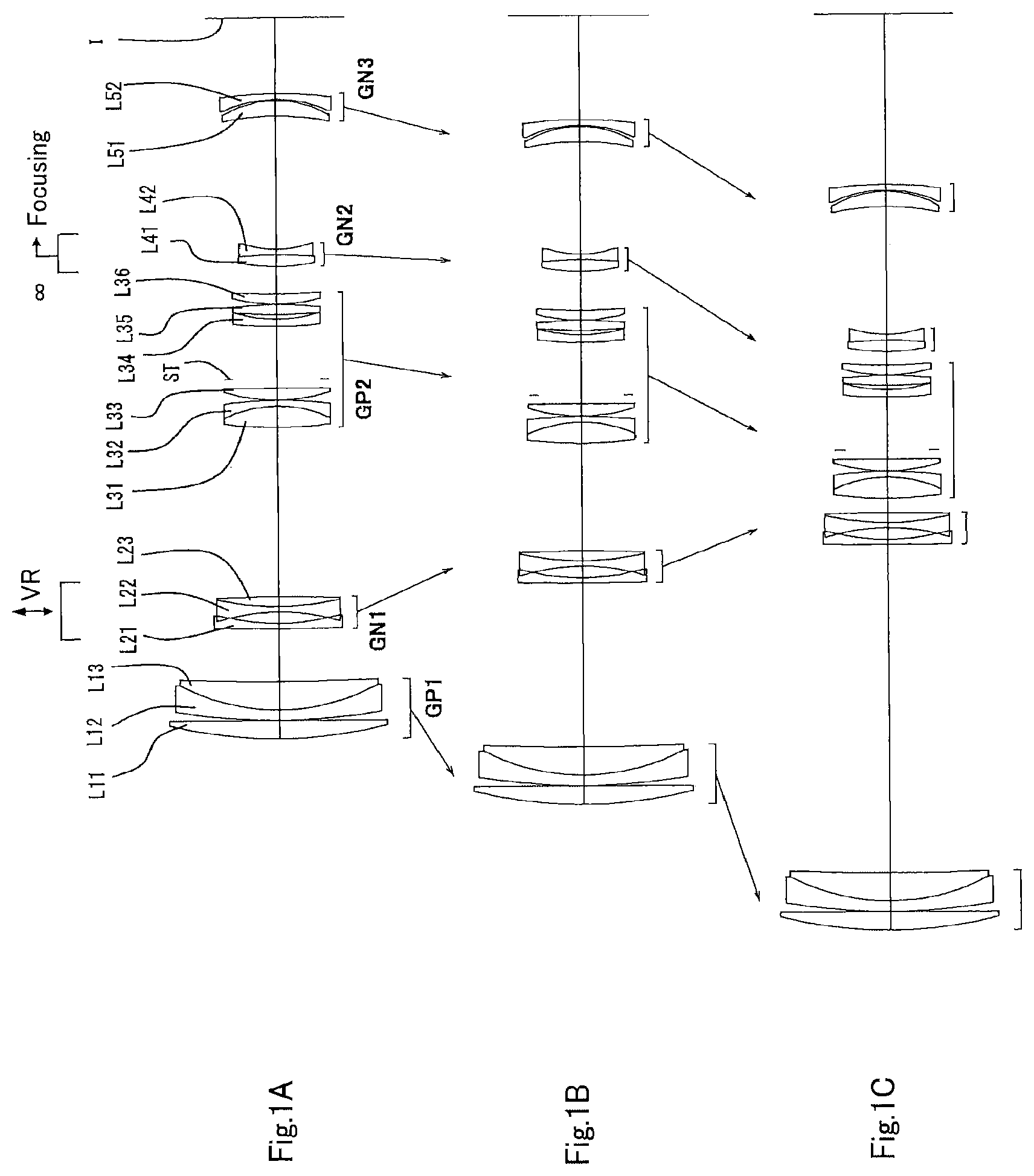 Patent US12092802 Figure 1 – Variable magnification optical system, optical equipment, and method for producing variable magnification optical system