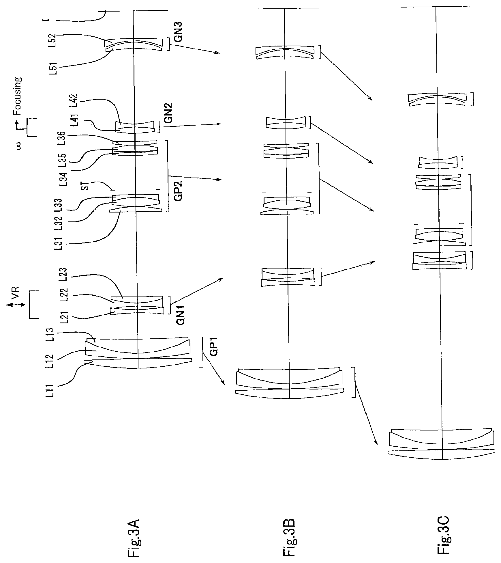 Patent US12092802 Figure 3 – Variable magnification optical system, optical equipment, and method for producing variable magnification optical system