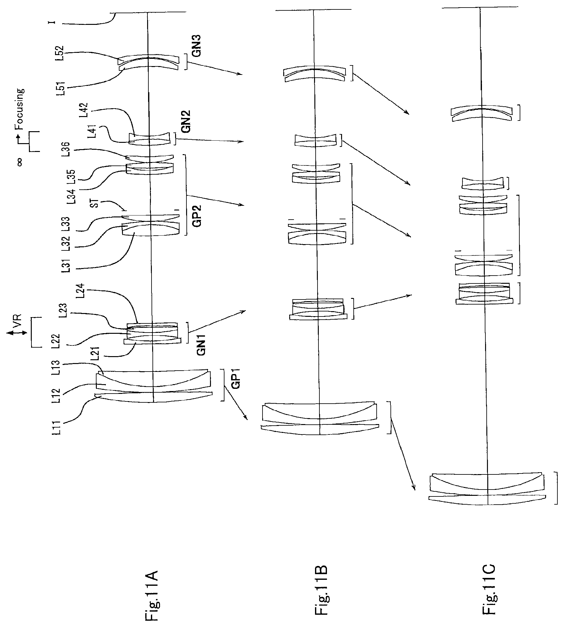 Patent US12092802 Figure 11 – Variable magnification optical system, optical equipment, and method for producing variable magnification optical system