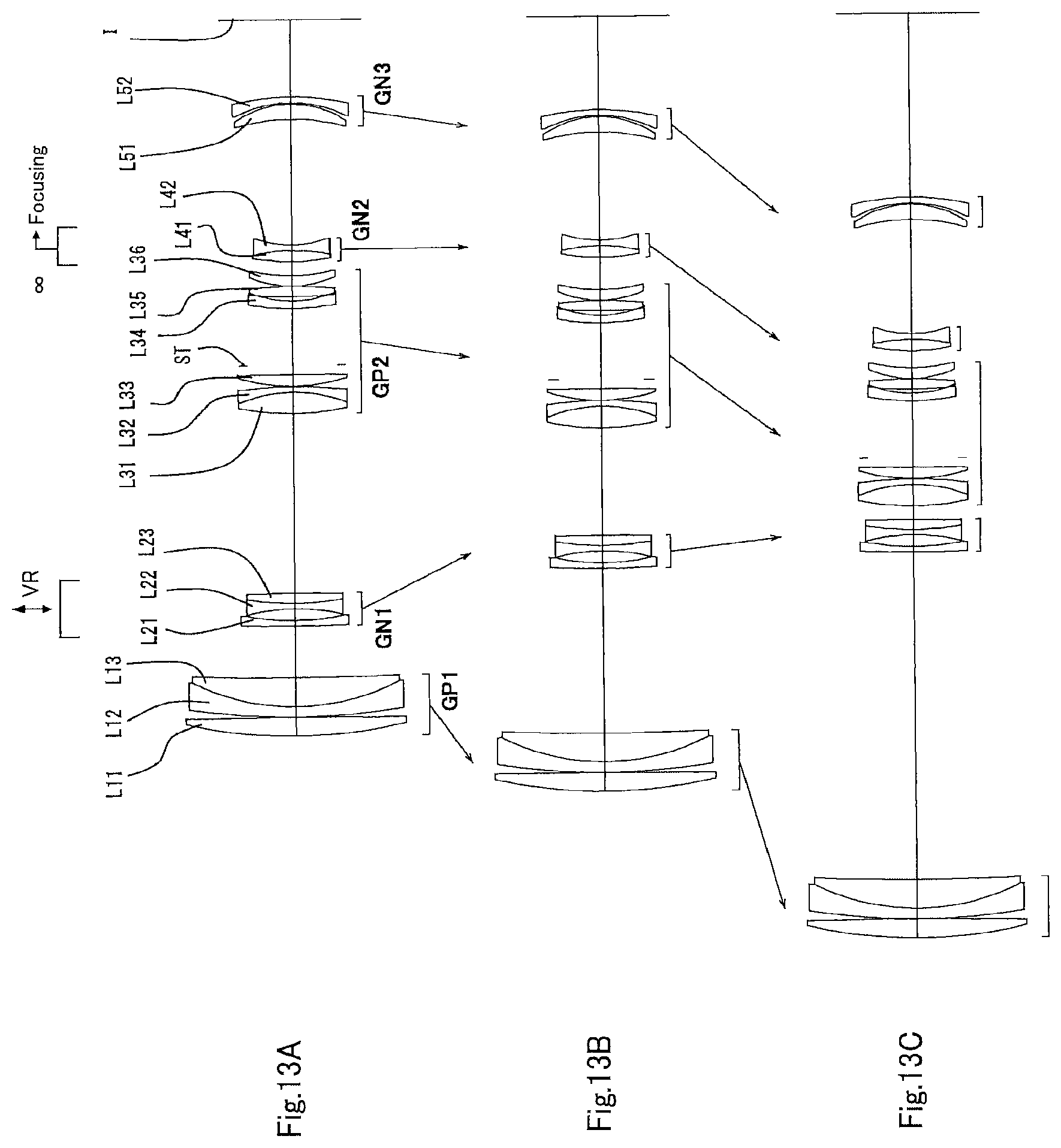 Patent US12092802 Figure 13 – Variable magnification optical system, optical equipment, and method for producing variable magnification optical system