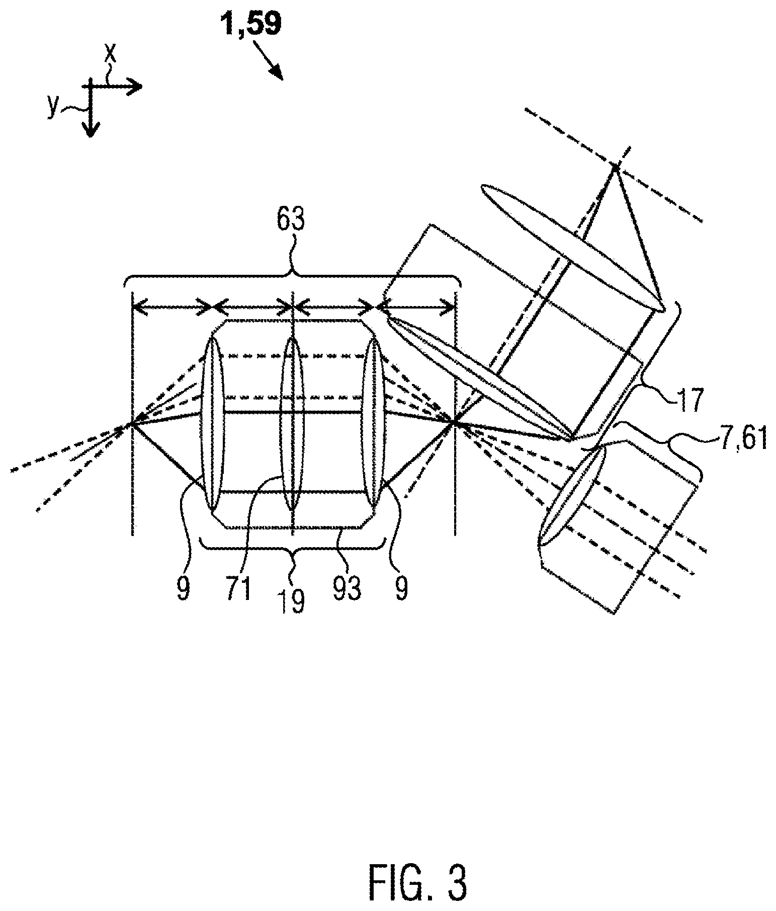 Patent US12092807 Figure 3 – Optical system with a tilted illumination plane and method for illuminating a sample volume in an optical system with a tilted illumination plane
