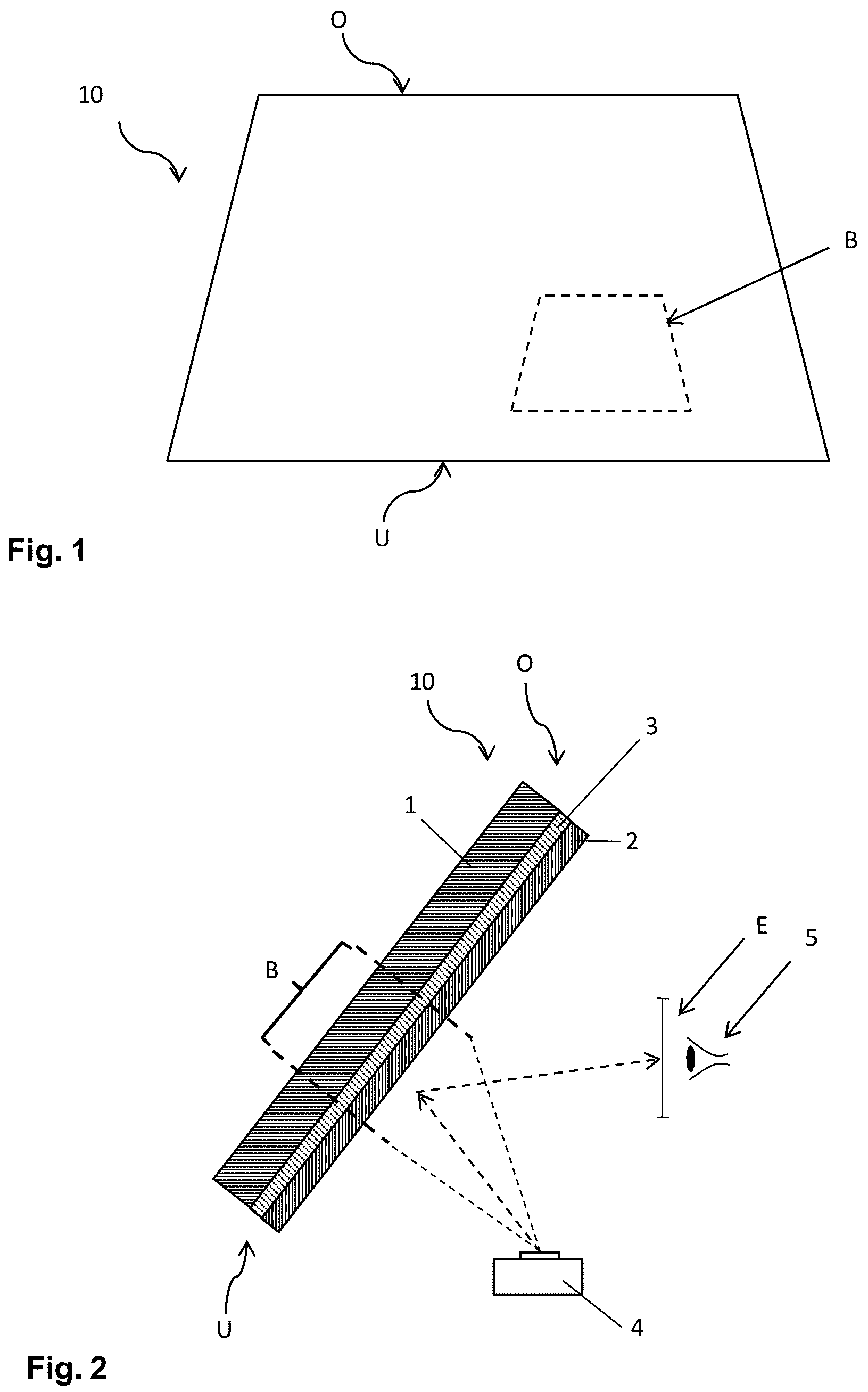 Patent US12092818 Figure 1 – Projection assembly for a head-up display (HUD) with p-polarised radiation