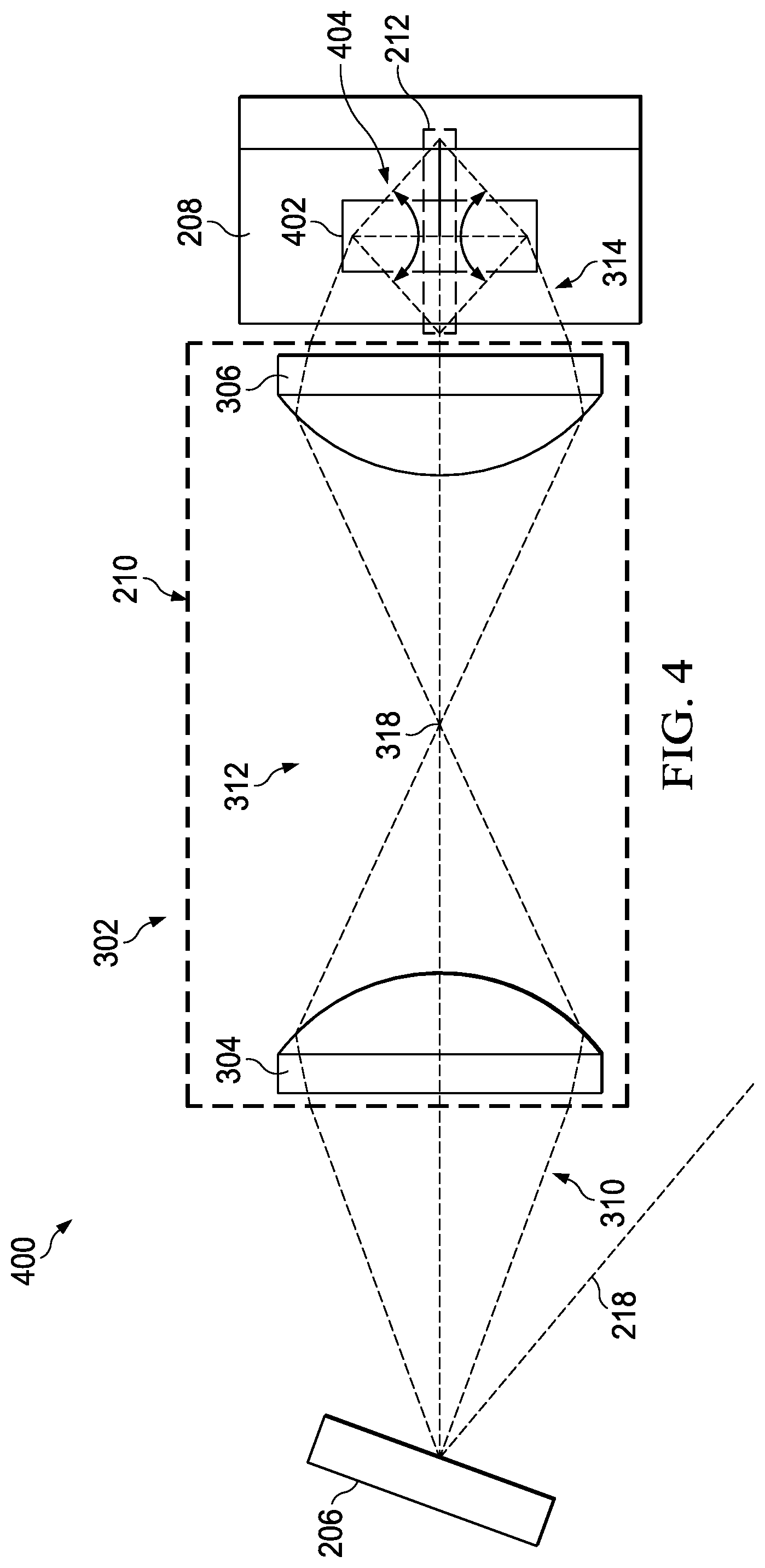 Patent US12092823 Figure 4 – Systems, devices, and methods for inputting light from a scanning laser projector into a waveguide