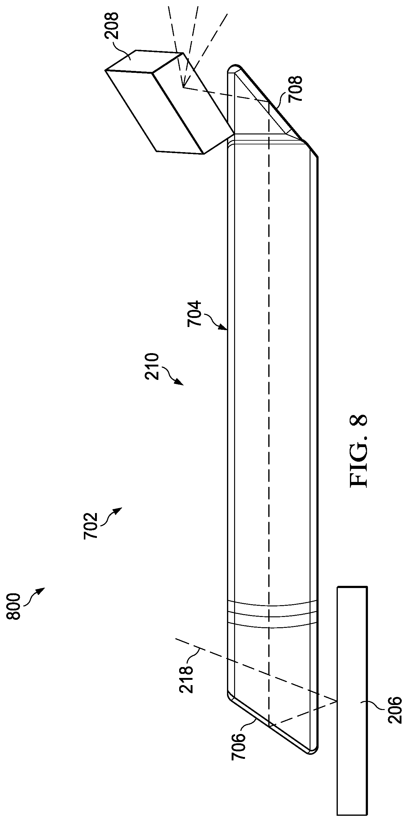Patent US12092823 Figure 8 – Systems, devices, and methods for inputting light from a scanning laser projector into a waveguide