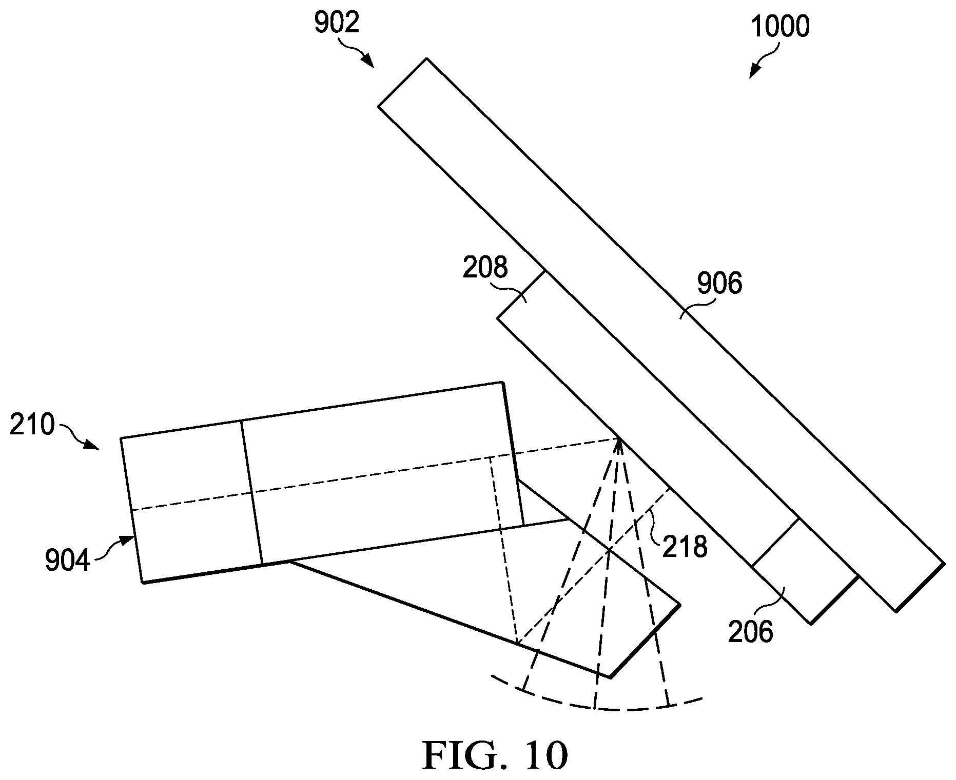 Patent US12092823 Figure 10 – Systems, devices, and methods for inputting light from a scanning laser projector into a waveguide