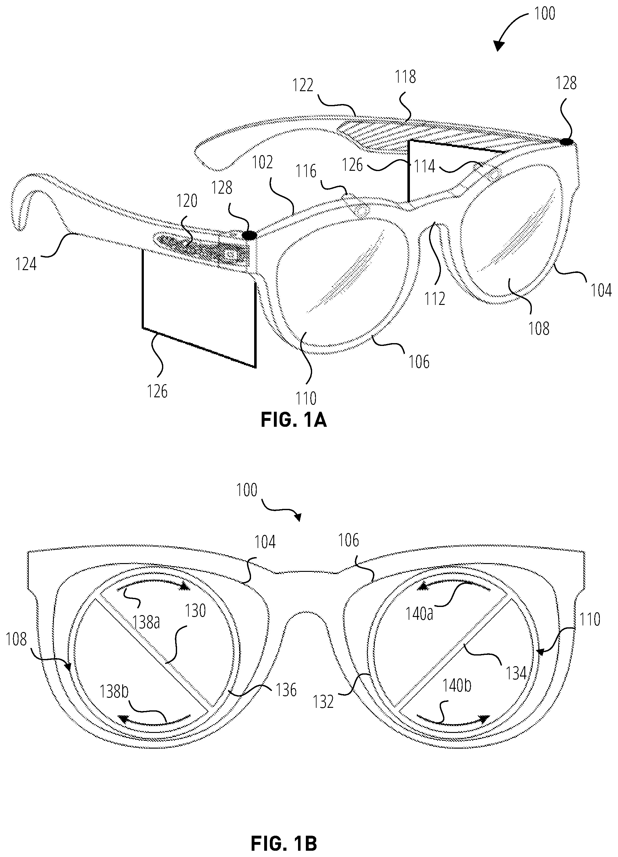 Patent US12092826 Figure 1 – Revolving XR eyewear display