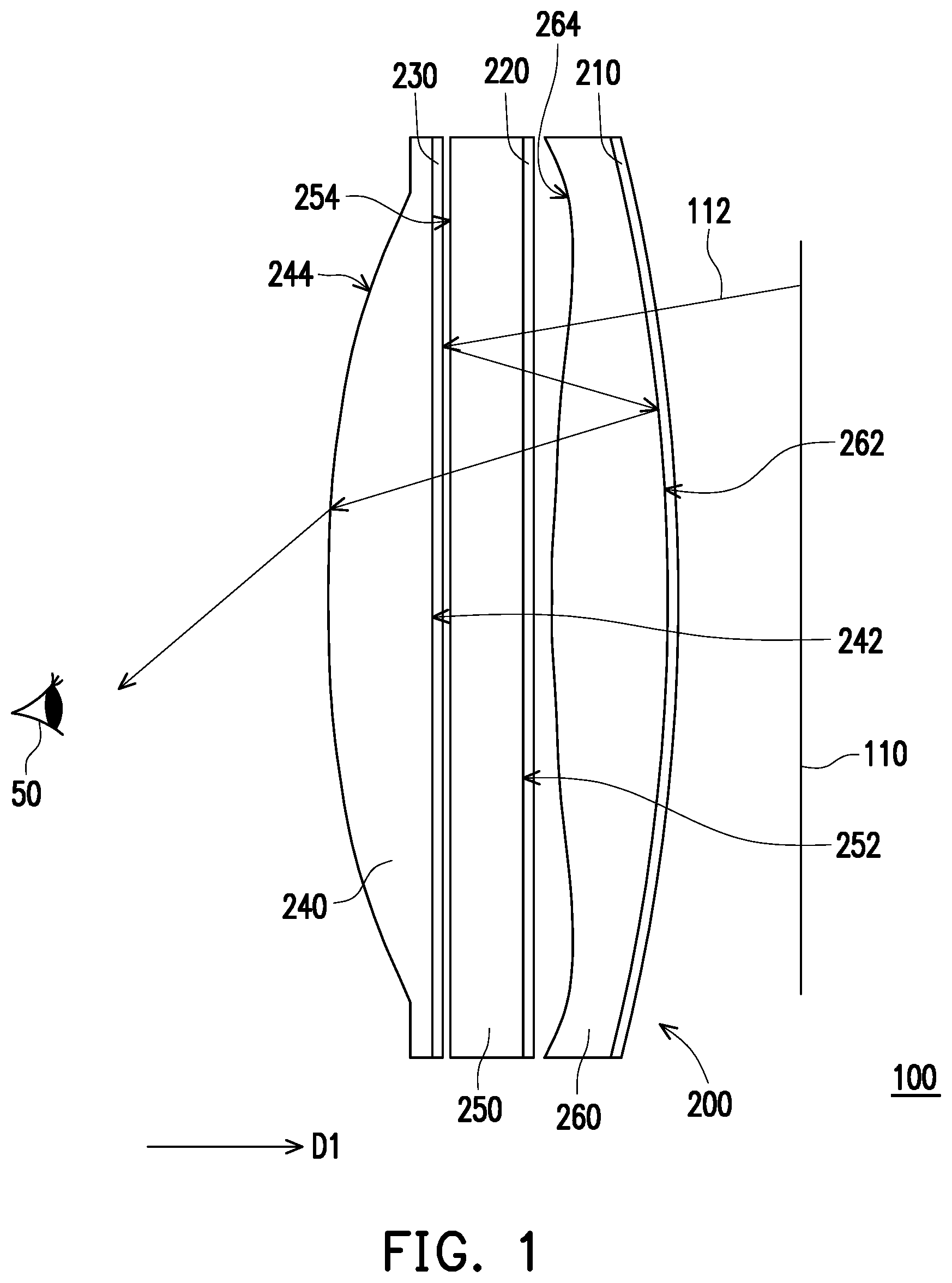 Patent US12092827 Figure 1 – Lens of head-mounted display