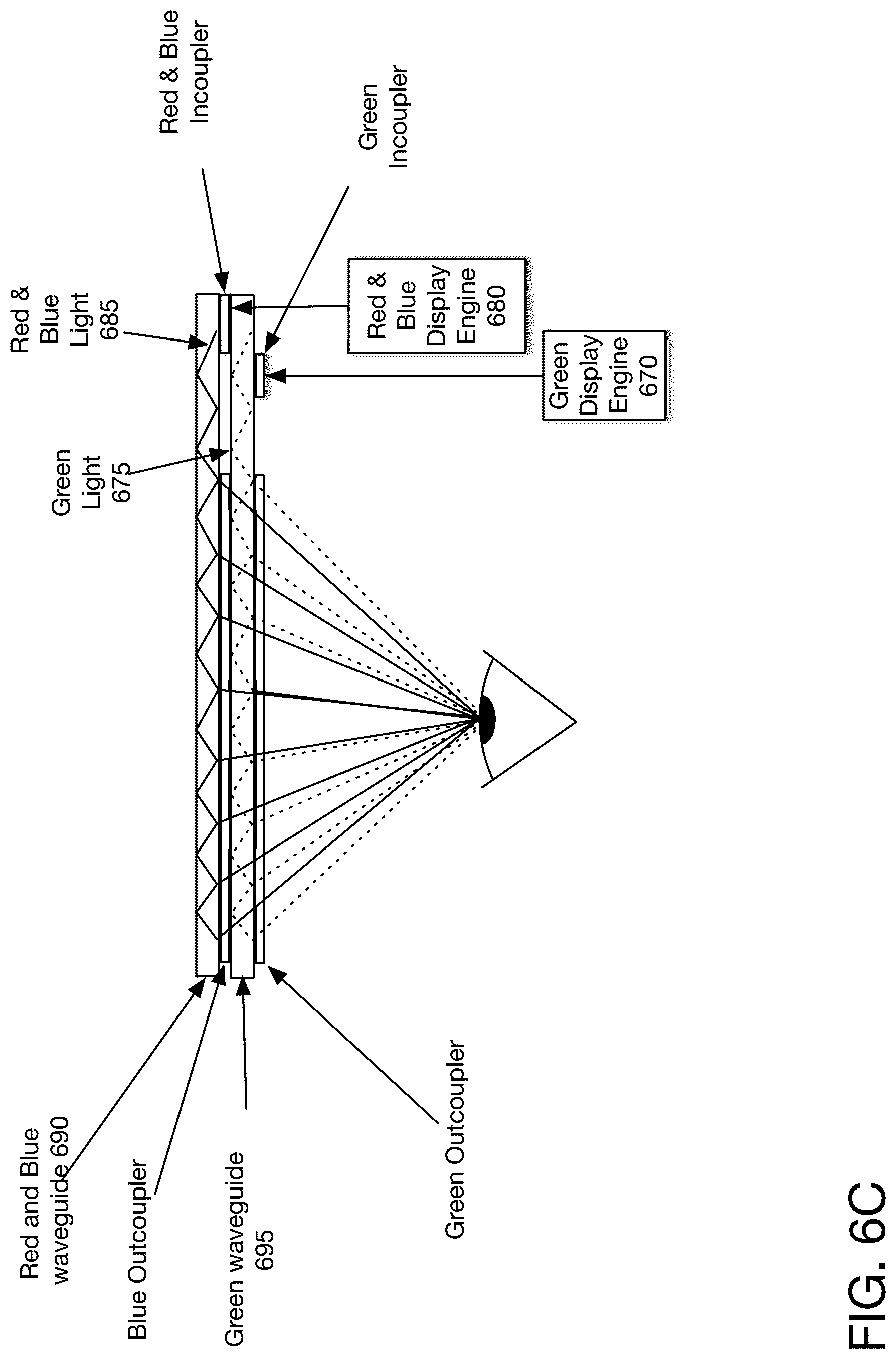 Patent US12092828 Figure 8 – Head mounted system with color specific modulation