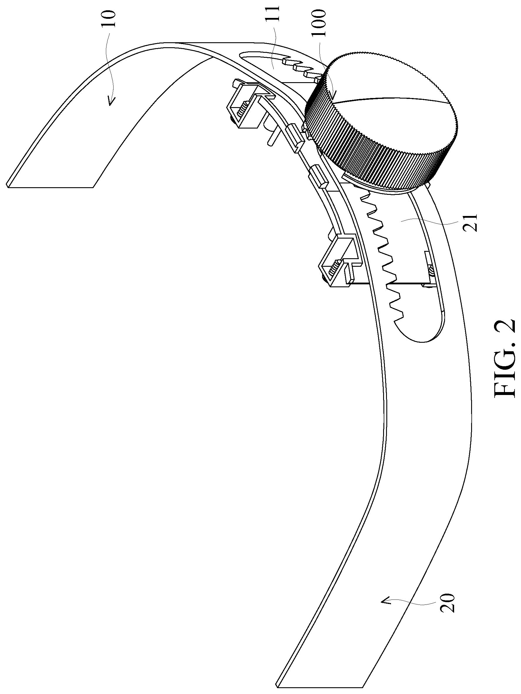 Patent US12092832 Figure 2 – Device for adjusting degree of tightness and head-mounted display including the same