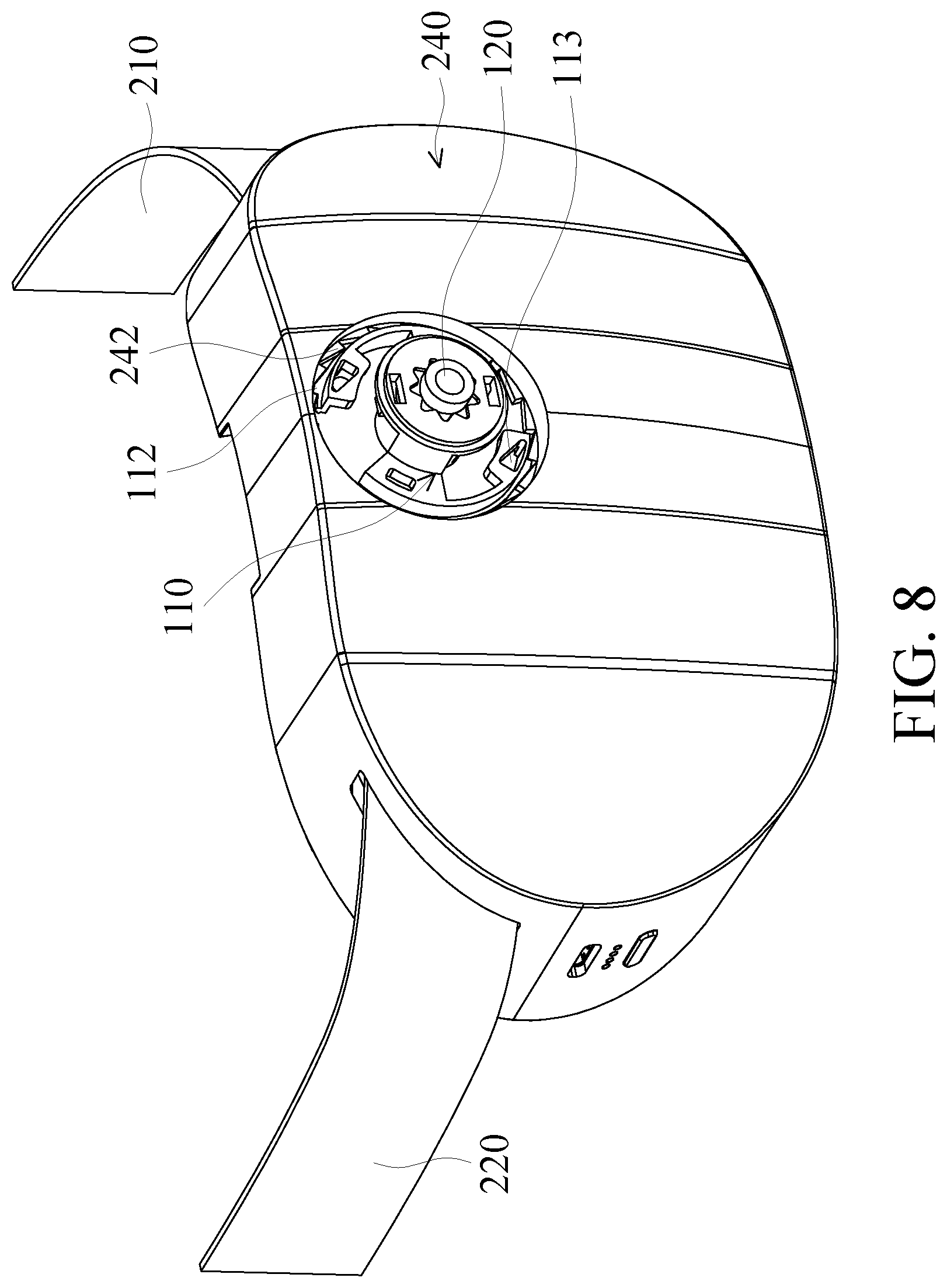 Patent US12092832 Figure 8 – Device for adjusting degree of tightness and head-mounted display including the same