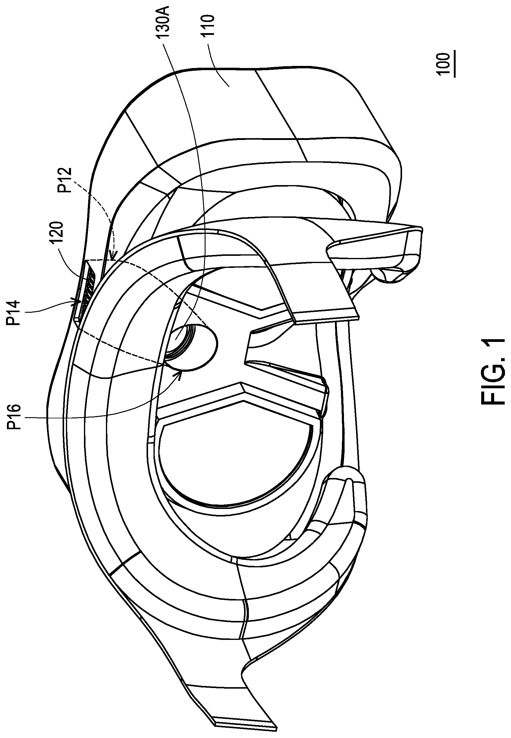 Patent US12092833 Figure 1 – Head-mounted display device