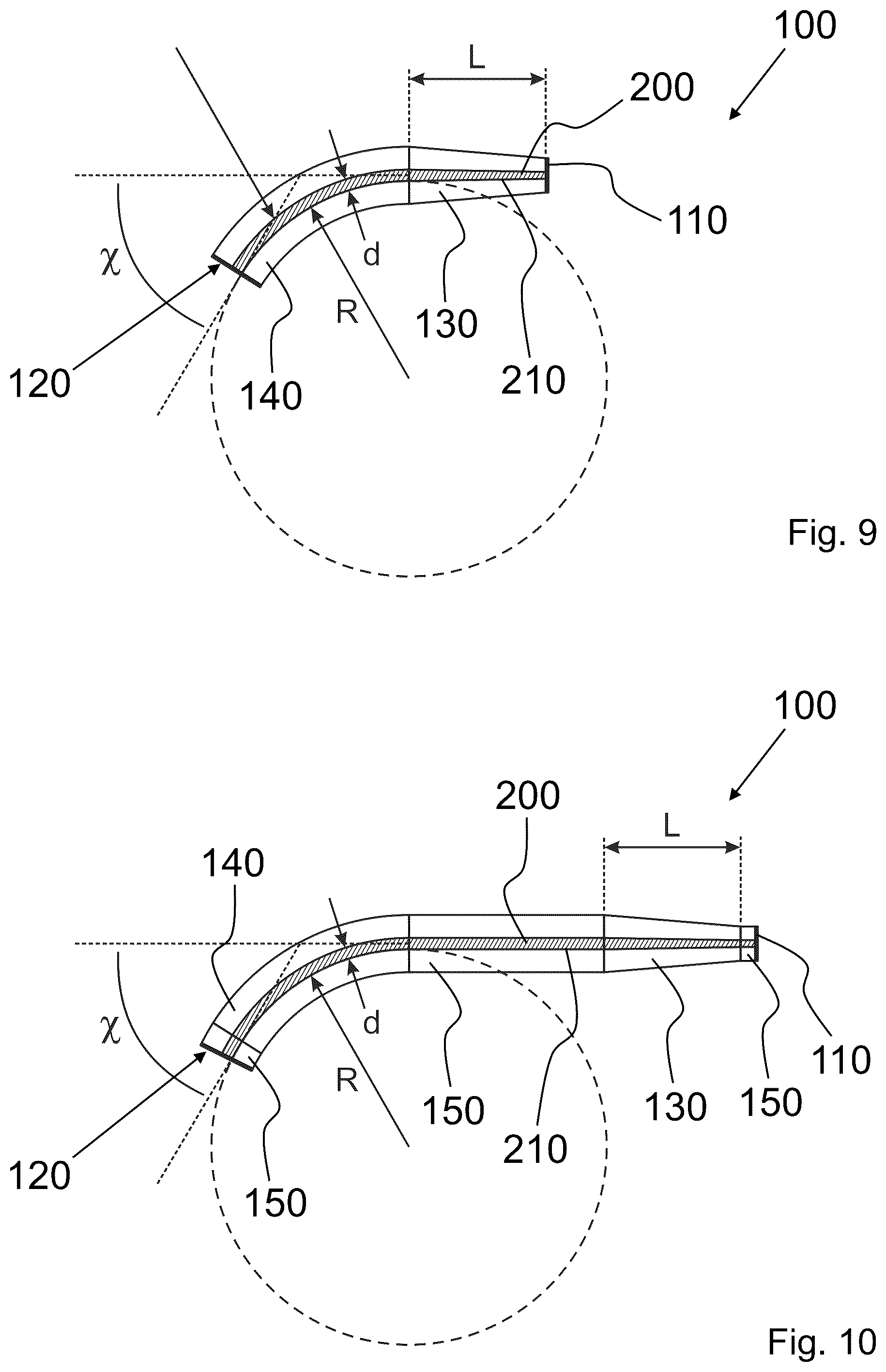 Patent US12092851 Figure 4 – Lighting device with a plurality of light guiding elements with increasing cross-sectional area to reduce divergency
