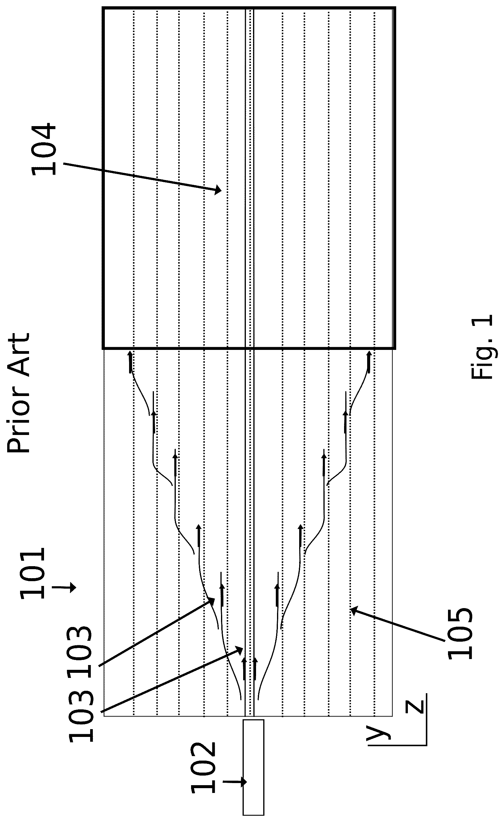 Patent US12092852 Figure 1 – Optical device having fan-out waveguides and bus waveguide