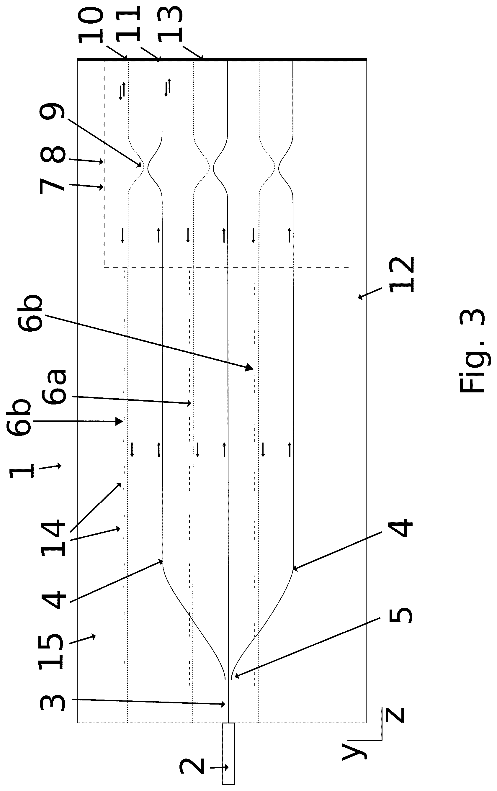 Patent US12092852 Figure 3 – Optical device having fan-out waveguides and bus waveguide