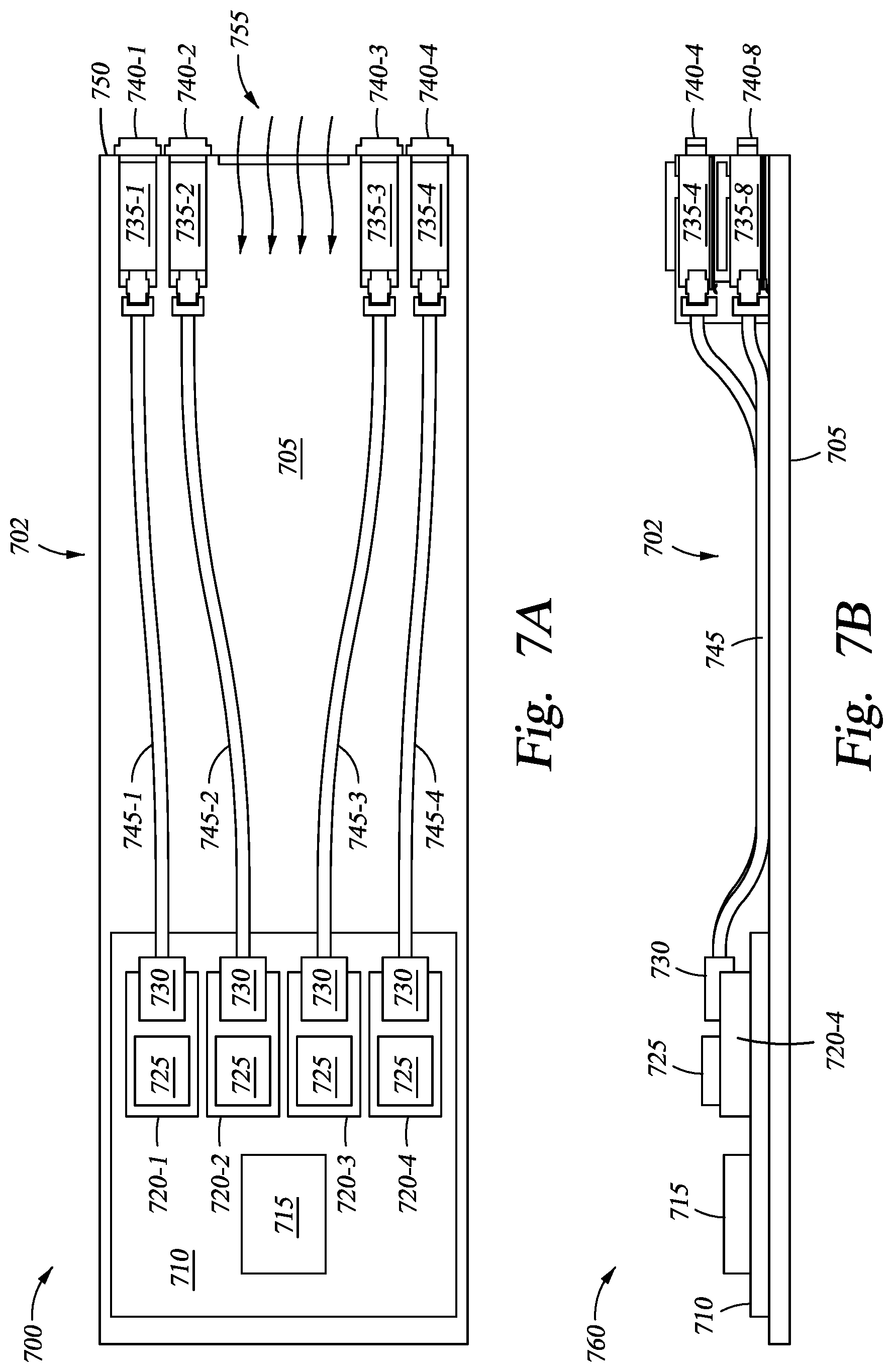 Patent US12092858 Figure 8 – Pluggable optical modules with blind mate optical connectors