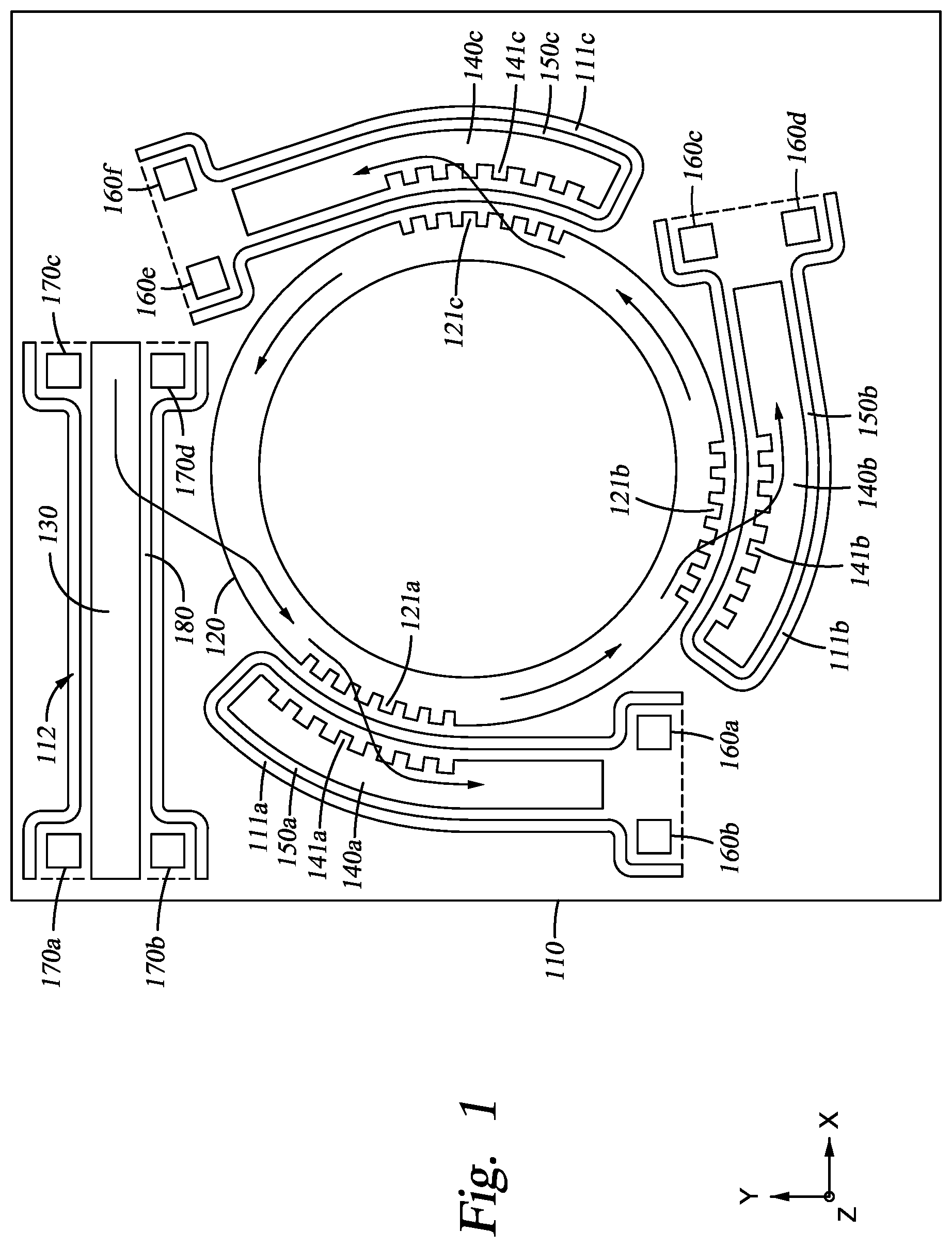 Patent US12092864 Figure 1 – Compact micro electrical mechanical actuated ring-resonator