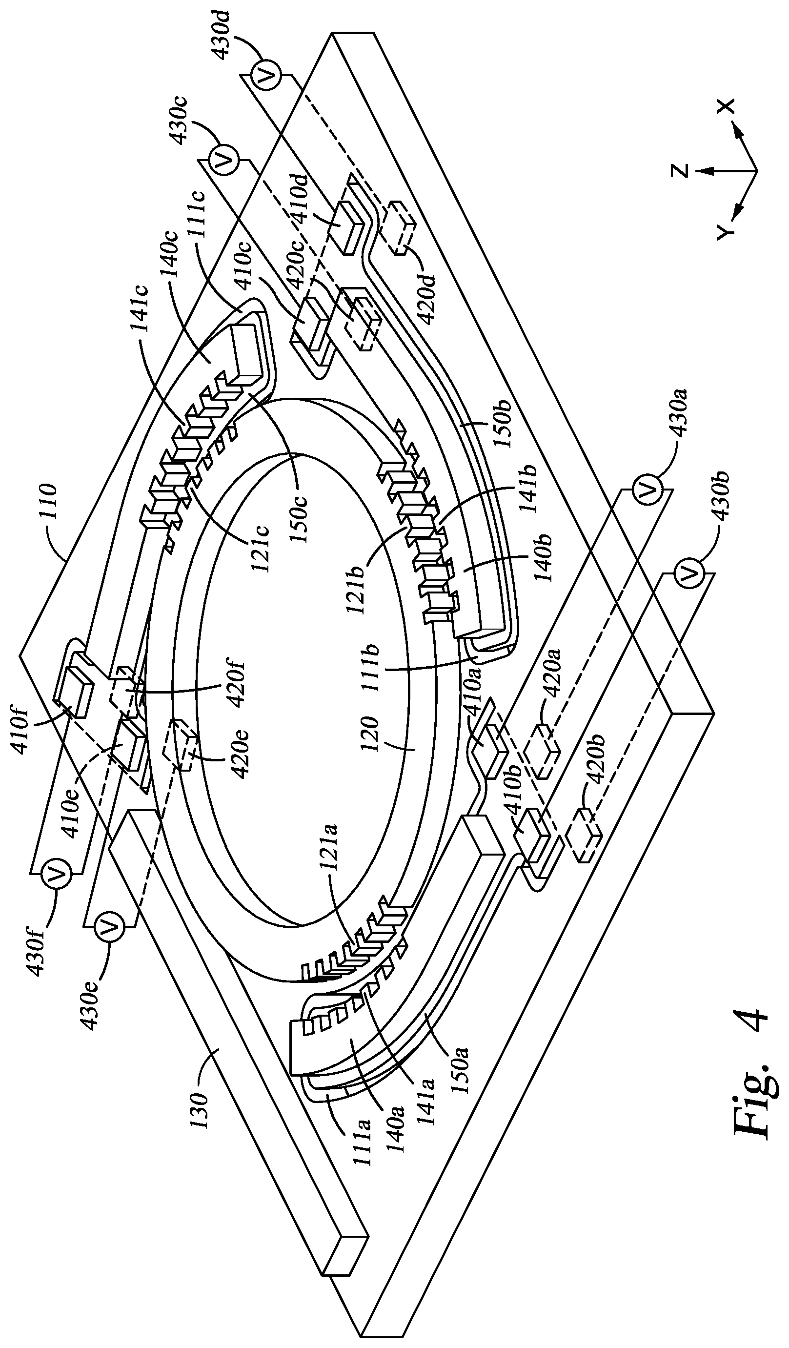 Patent US12092864 Figure 4 – Compact micro electrical mechanical actuated ring-resonator
