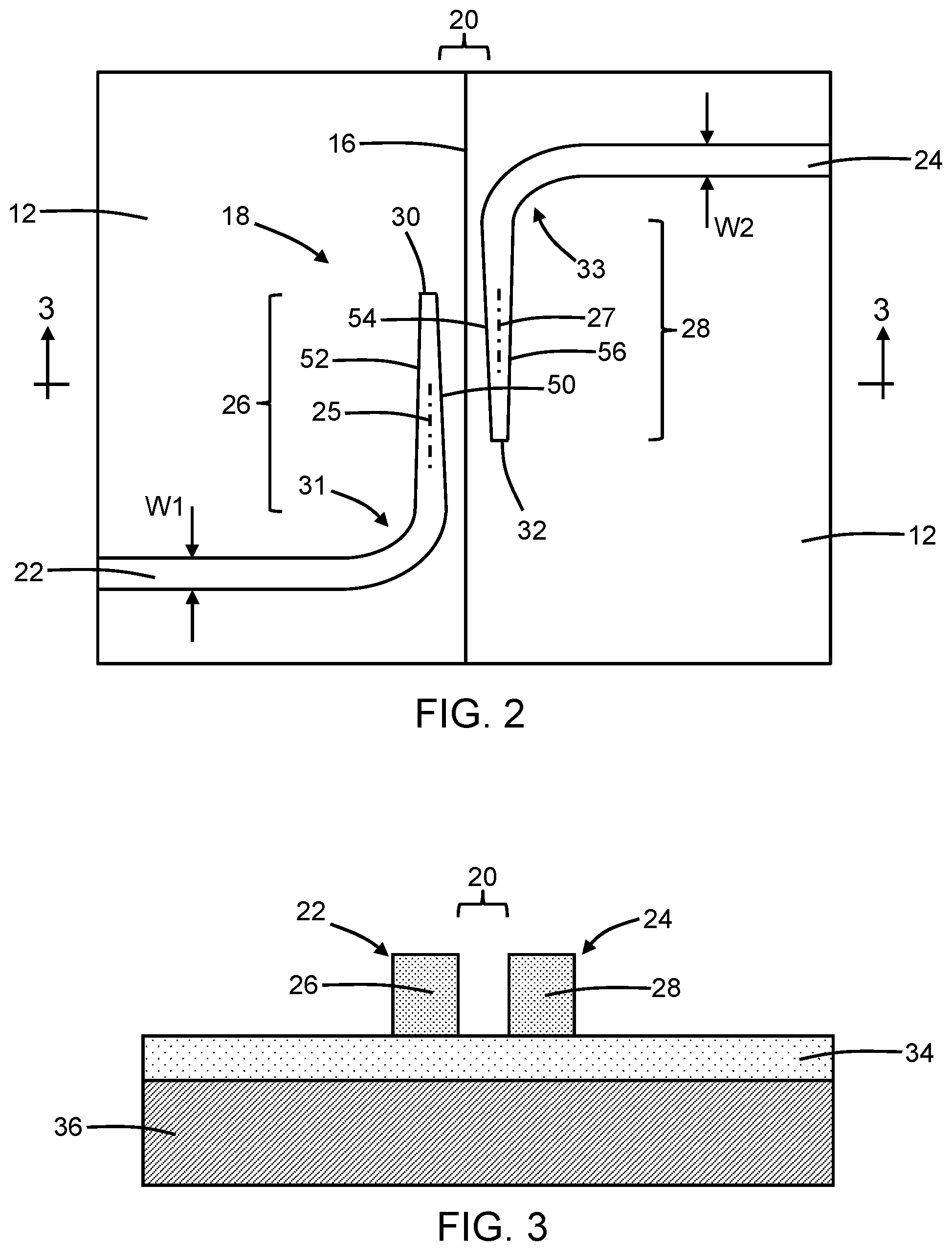 Patent US12092868 Figure 2 – Photonics chips with reticle stitching by side-by-side tapered sections