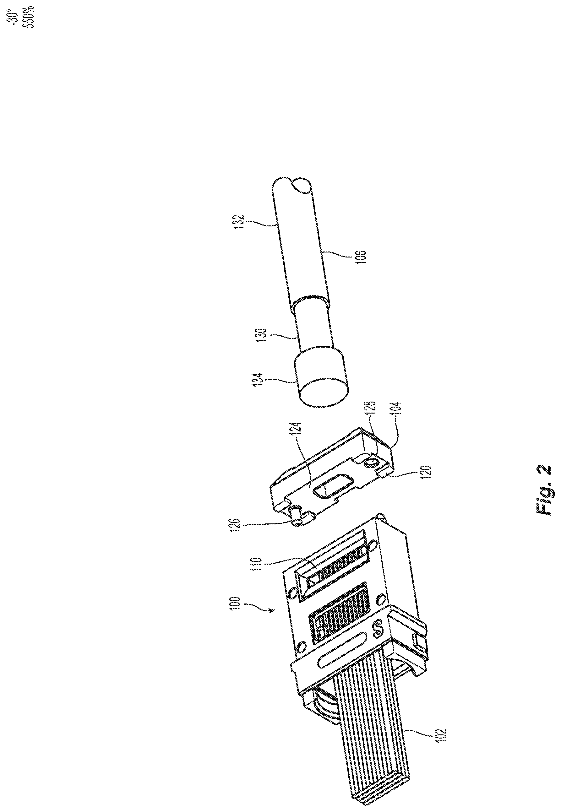 Patent US12092877 Figure 2 – Fiber optic ferrule and method for terminating a fiber optic ferrule to prevent delamination