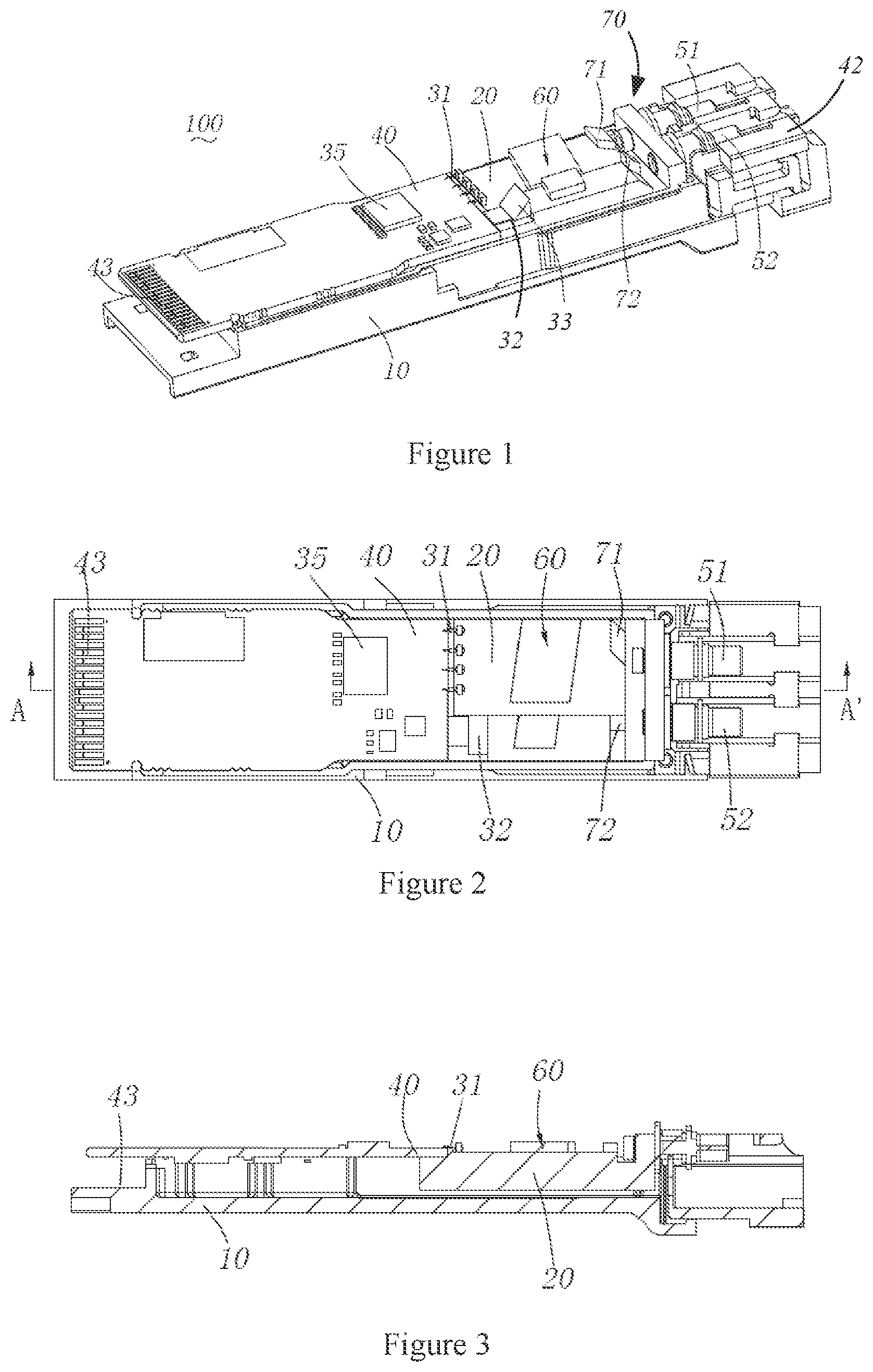 Patent US12092881 Figure 1 – Optical module