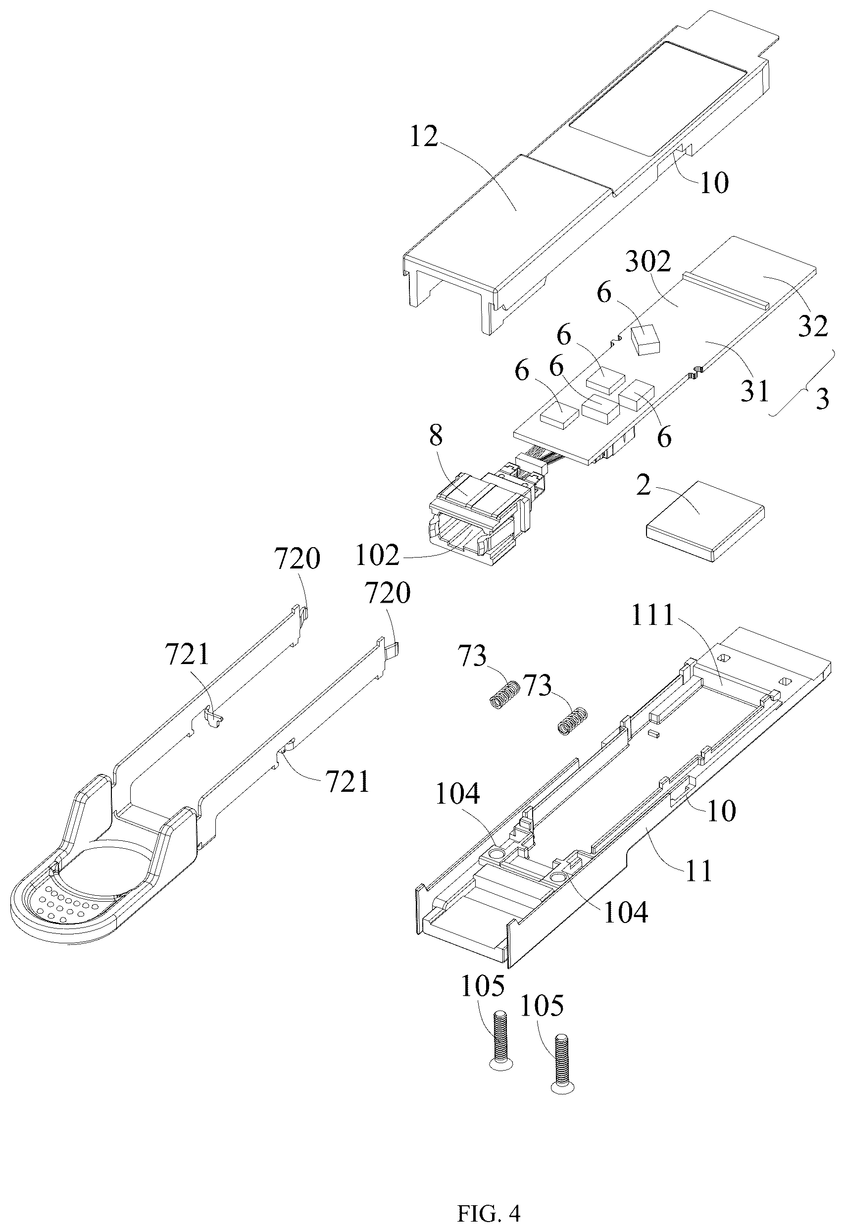 Patent US12092882 Figure 4 – Optical electrical connector with improved heat dissipation performance