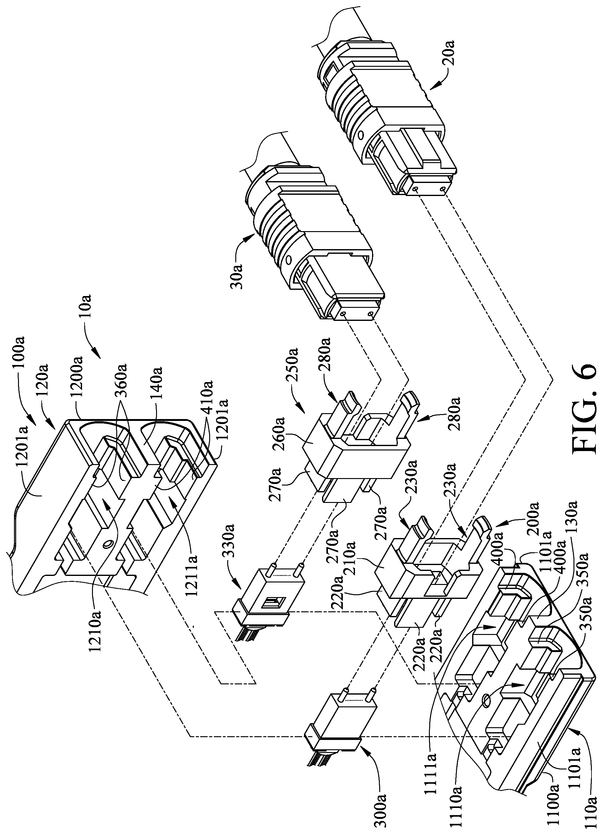 Patent US12092884 Figure 6 – Optical transceiver including connector coupler with elastic holding arm for holding connector
