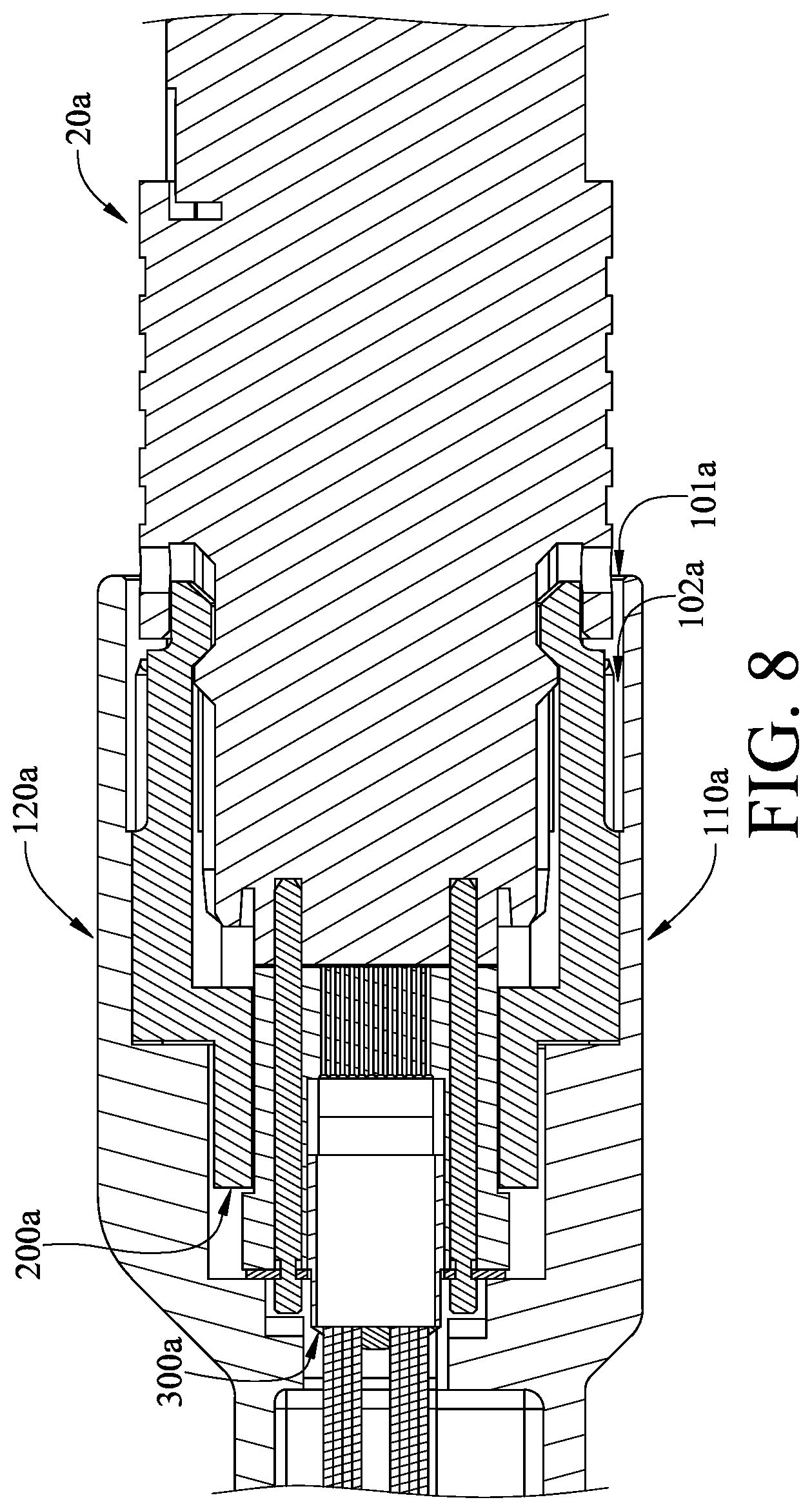 Patent US12092884 Figure 8 – Optical transceiver including connector coupler with elastic holding arm for holding connector