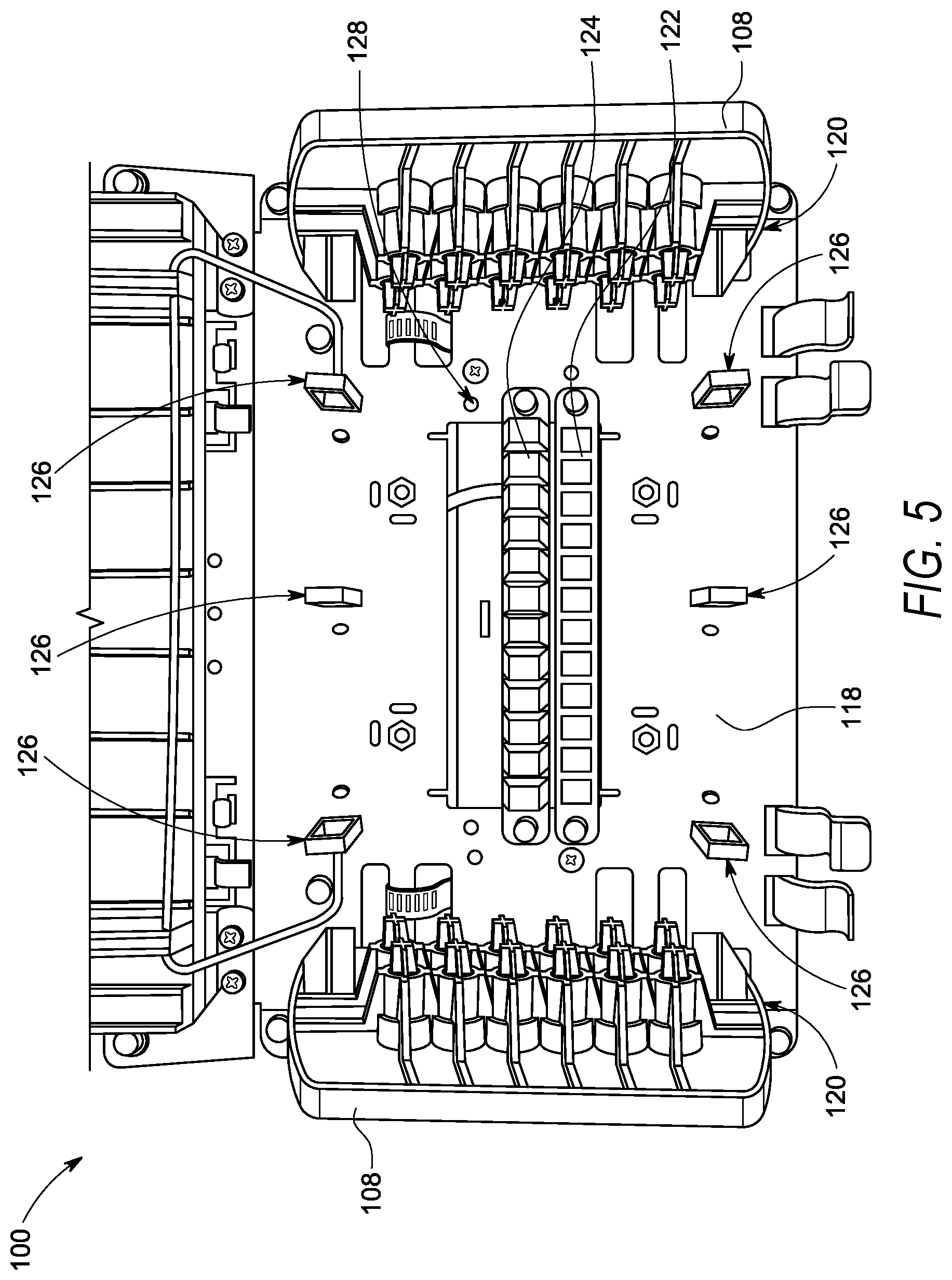 Patent US12092885 Figure 5 – Optical fiber distribution systems and components