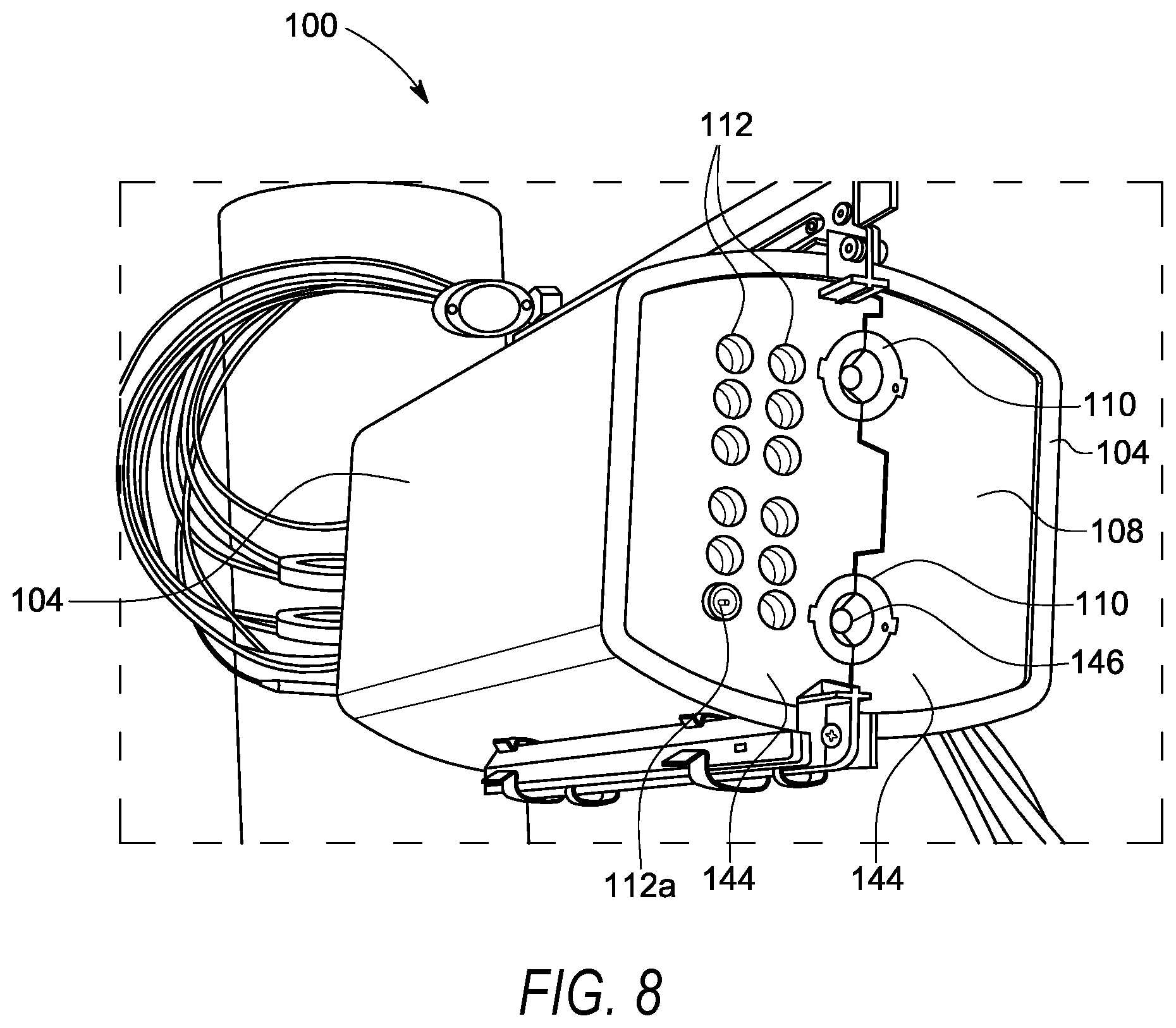 Patent US12092885 Figure 8 – Optical fiber distribution systems and components