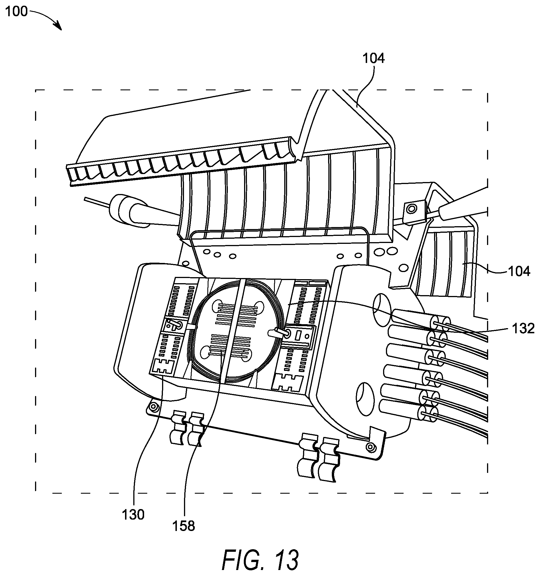 Patent US12092885 Figure 13 – Optical fiber distribution systems and components