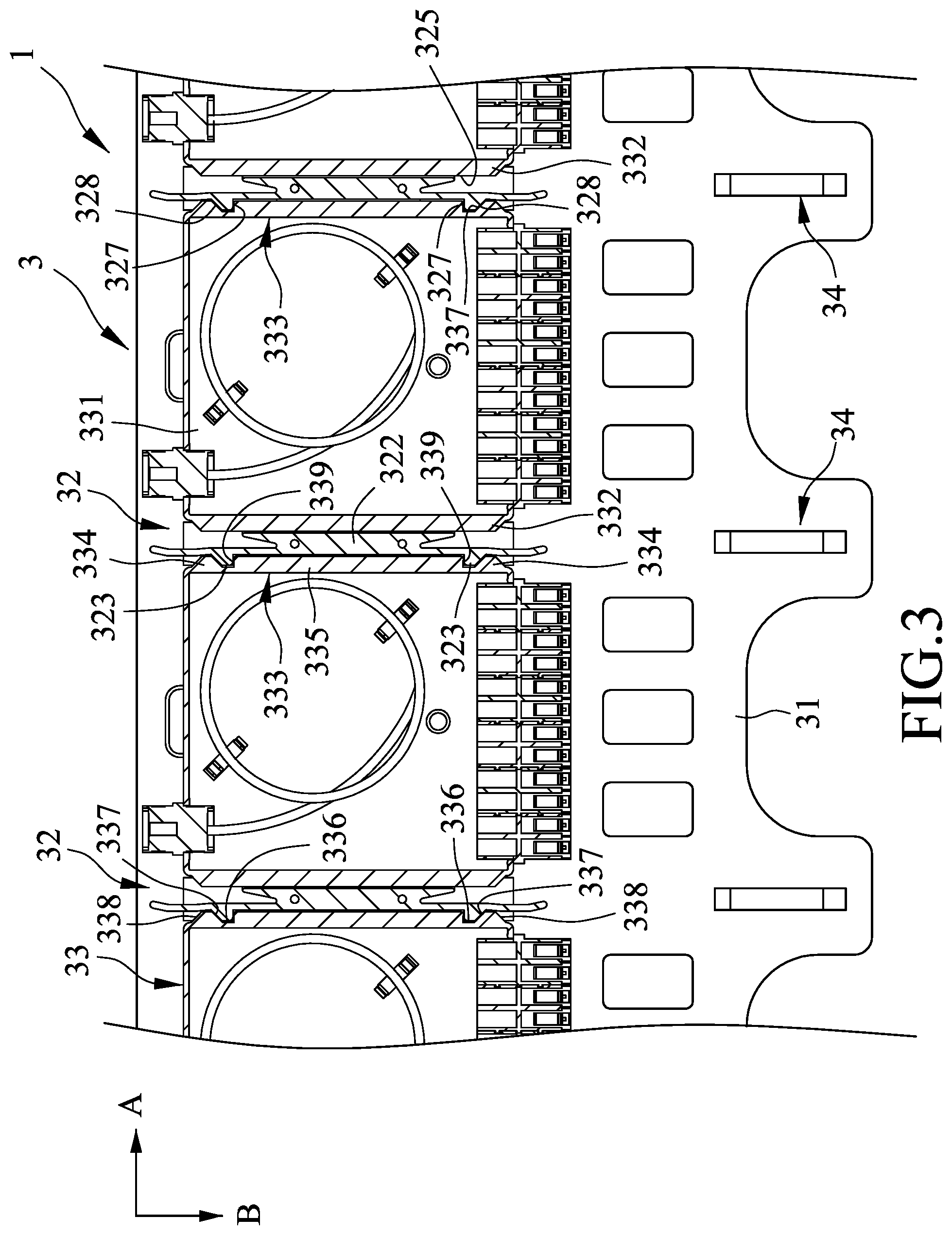 Patent US12092887 Figure 3 – Fiber optic distribution frame
